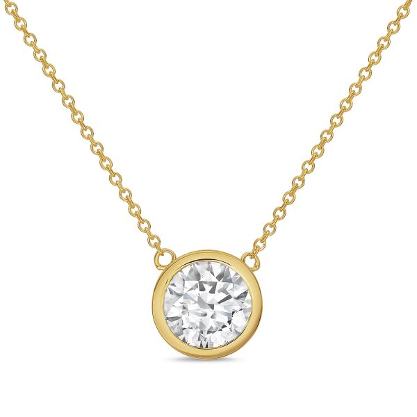 Lab Grown Round Diamond Bezel Pendant