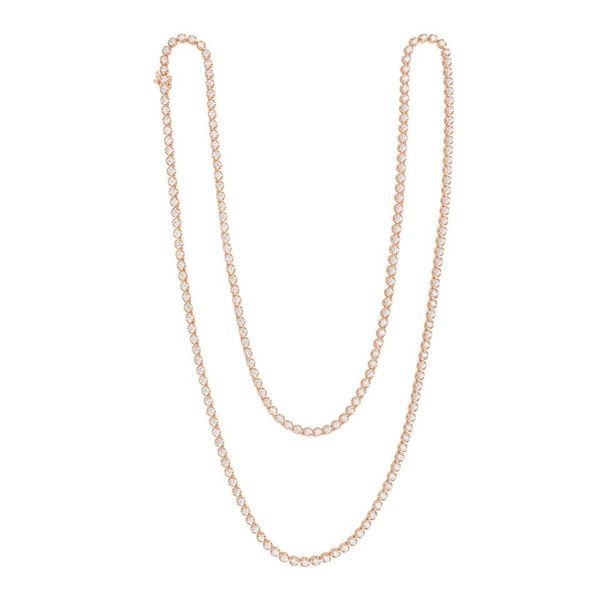 Rose Gold Long Buttercup Tennis Necklace