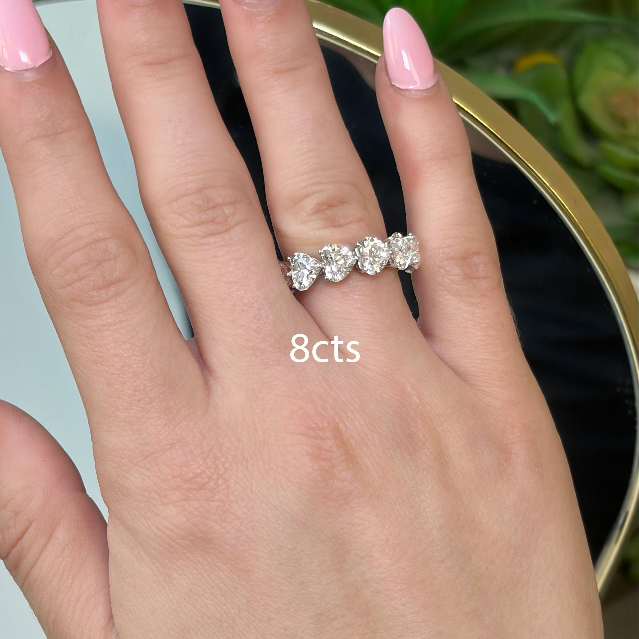 Lab-Grown Heart Diamond Eternity Band, 14k Gold