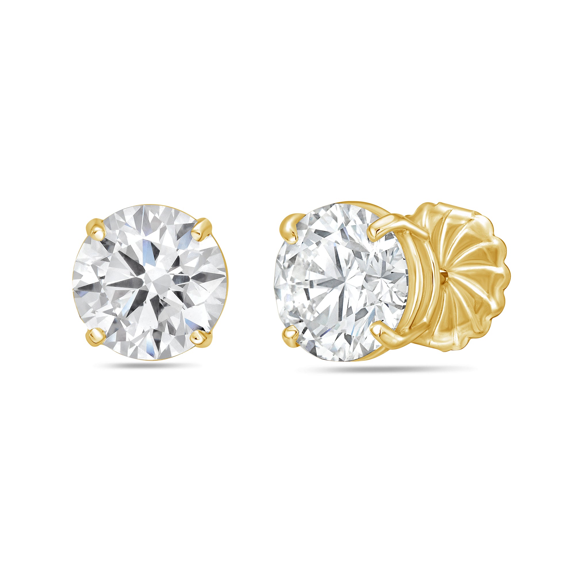 lab grown 4 prong diamond stud earrings