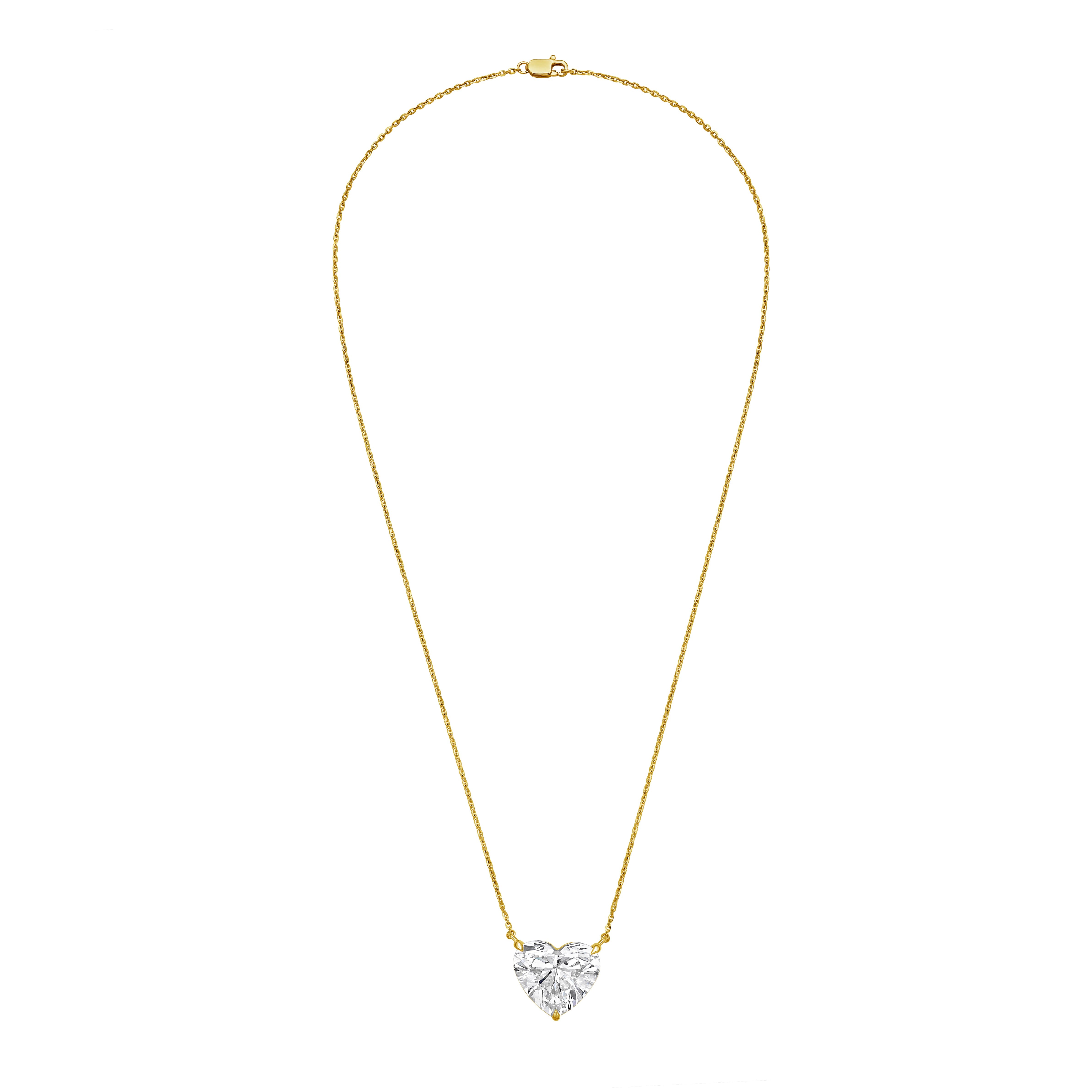 lab grown Diamond heart Pendant yellow gold