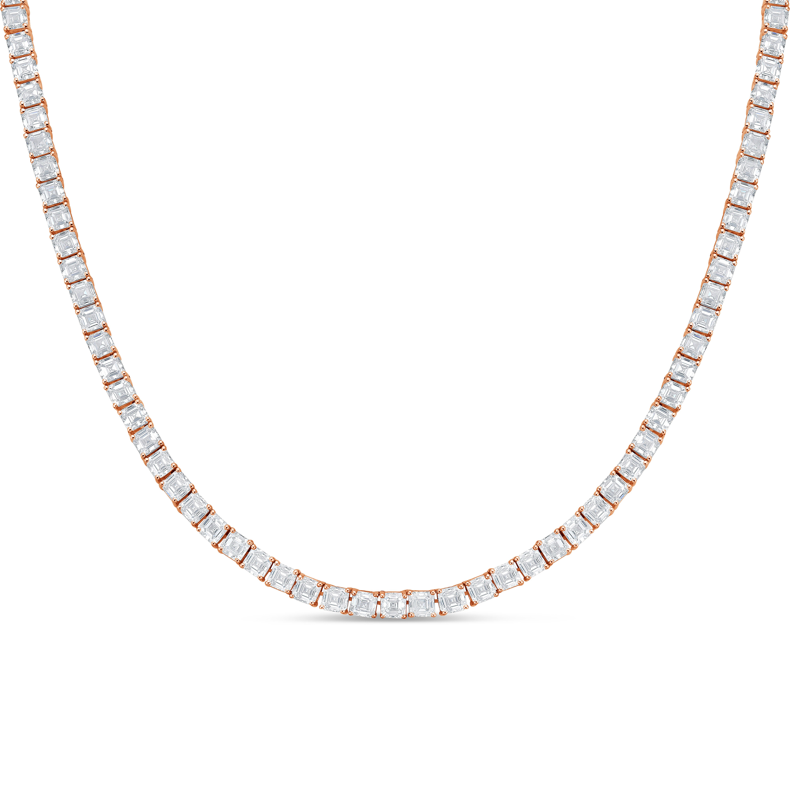 lab grown asscher diamond necklace