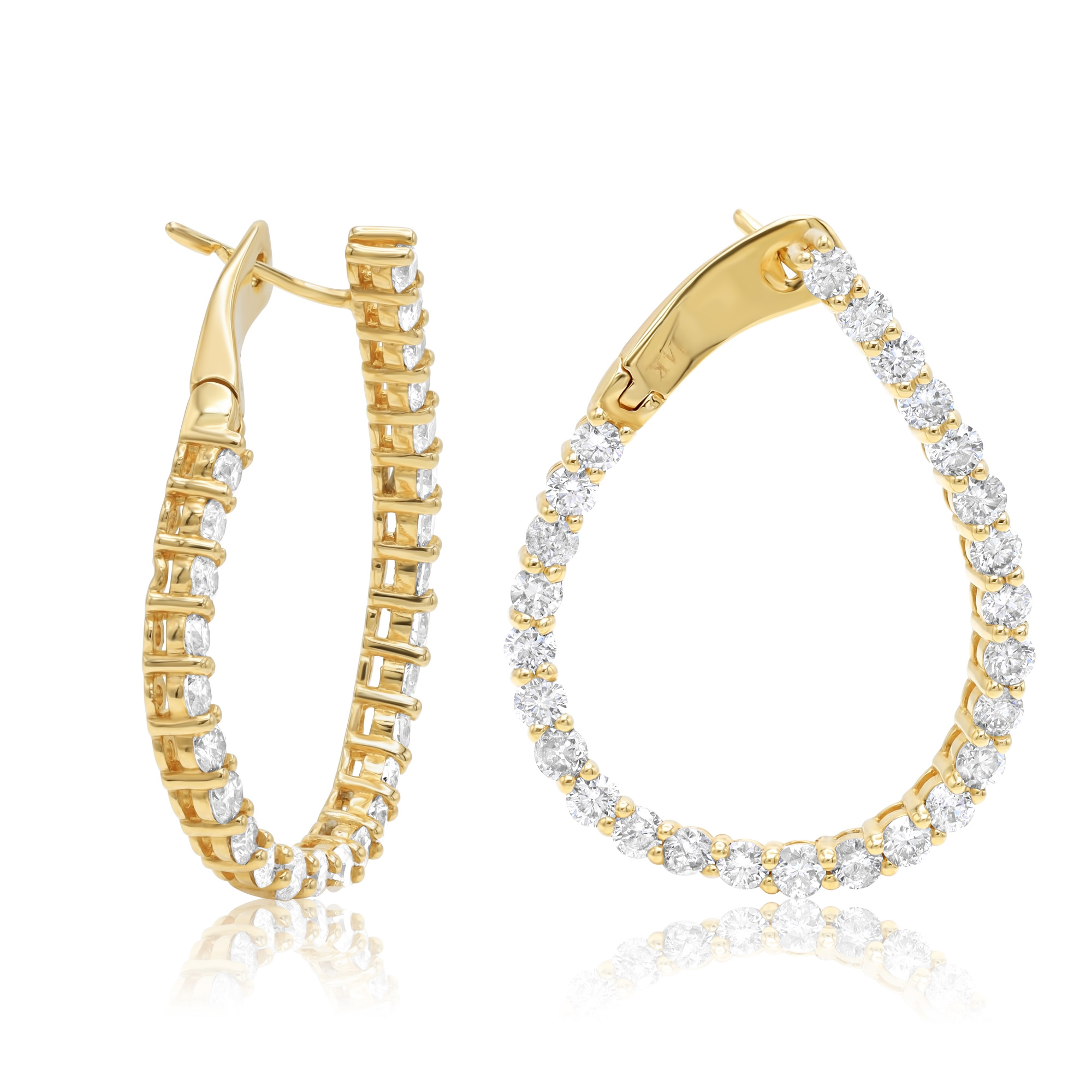 lab grown diamond curved hoop earrings