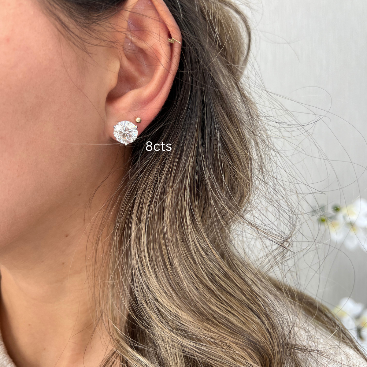 lab grown martini stud earrings