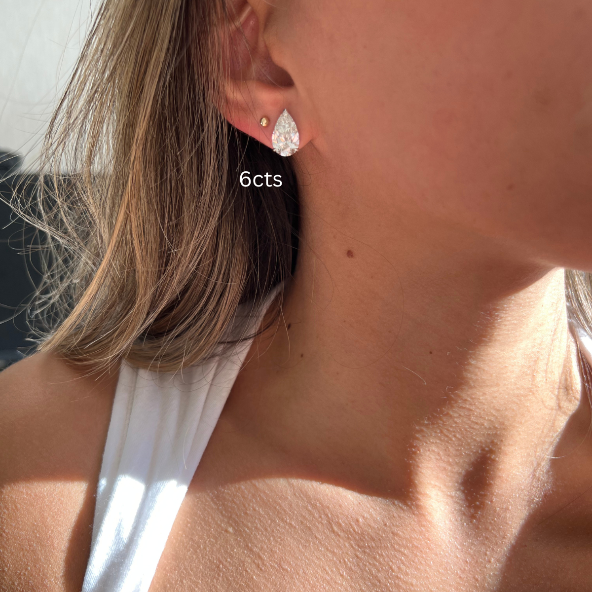 lab grown pear diamond earrings