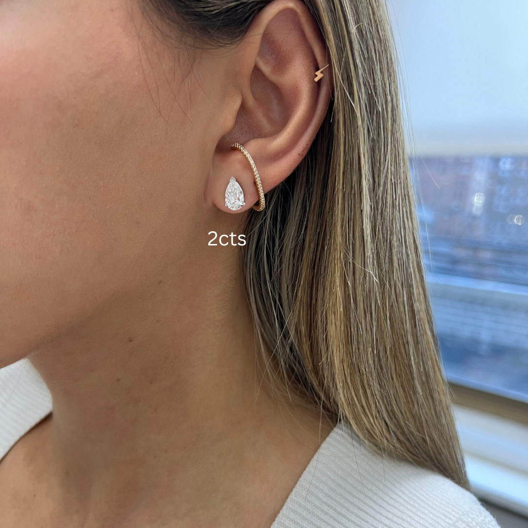 lab grown pear shaped earrings