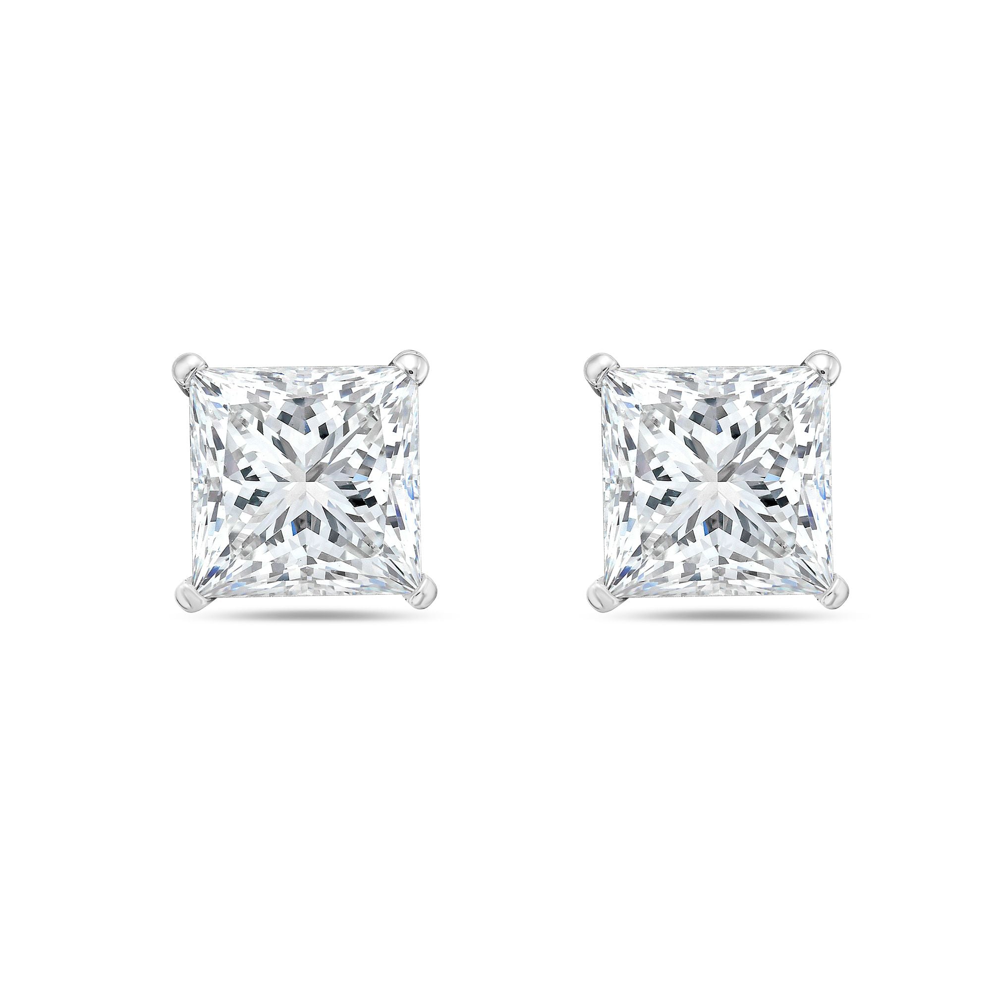 lab grown princess cut diamond earrings