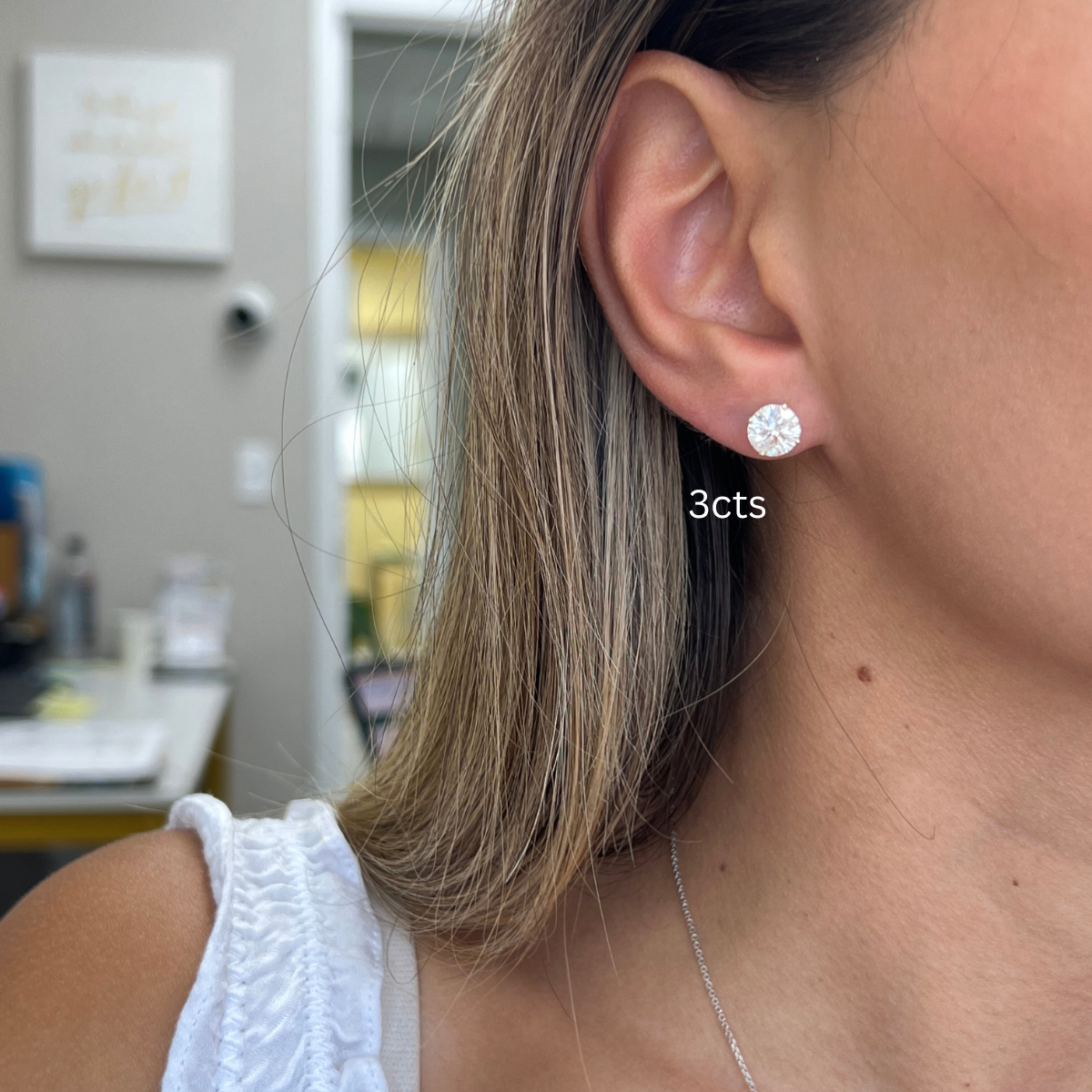 lab made diamond 4 prong stud earrings