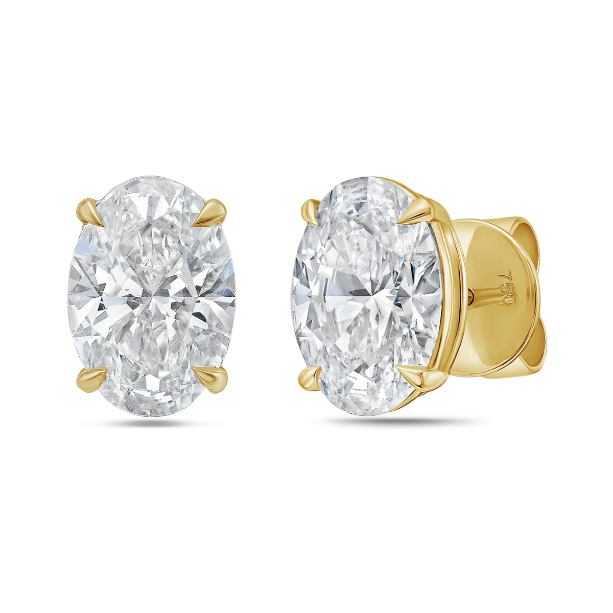 lab oval diamond stud earrings