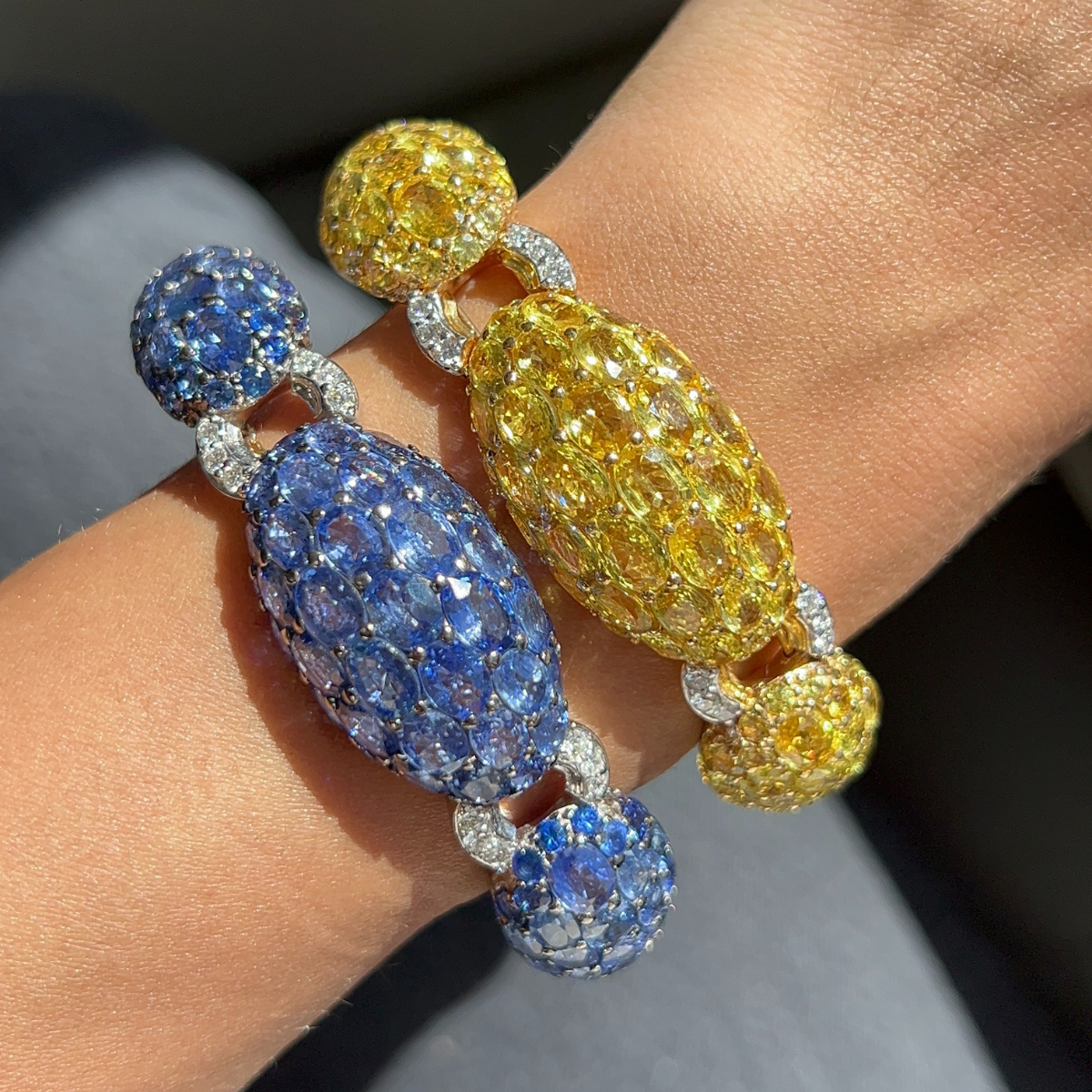 Blue Sapphire Dome Bangle