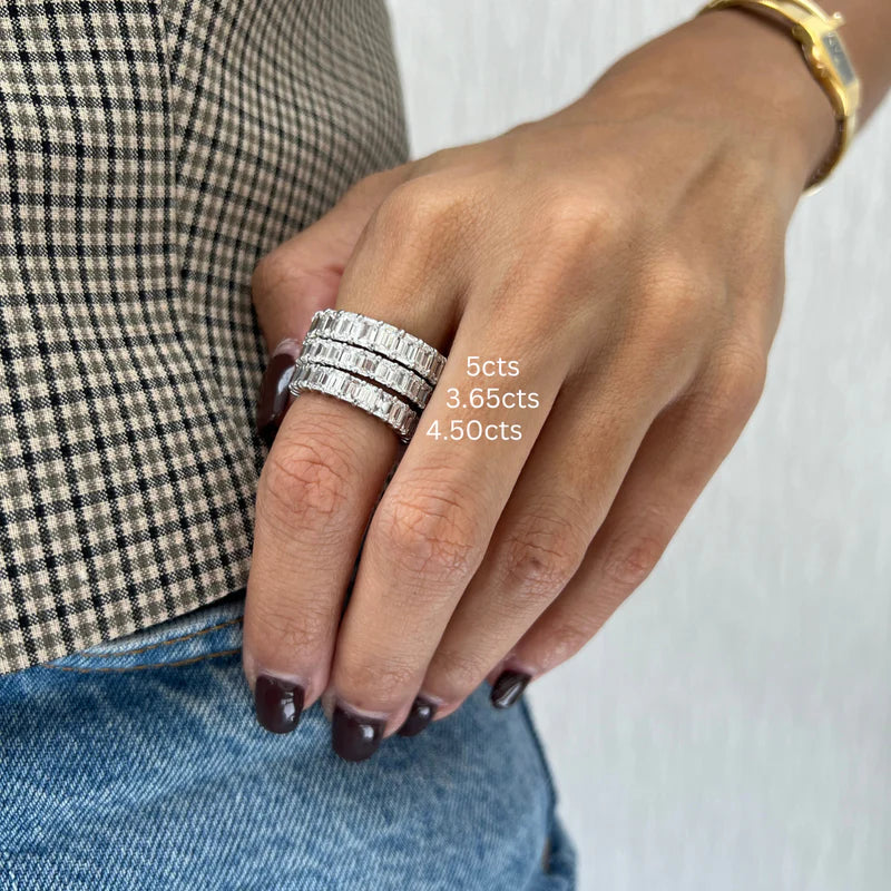 5ct Emerald Diamond Band