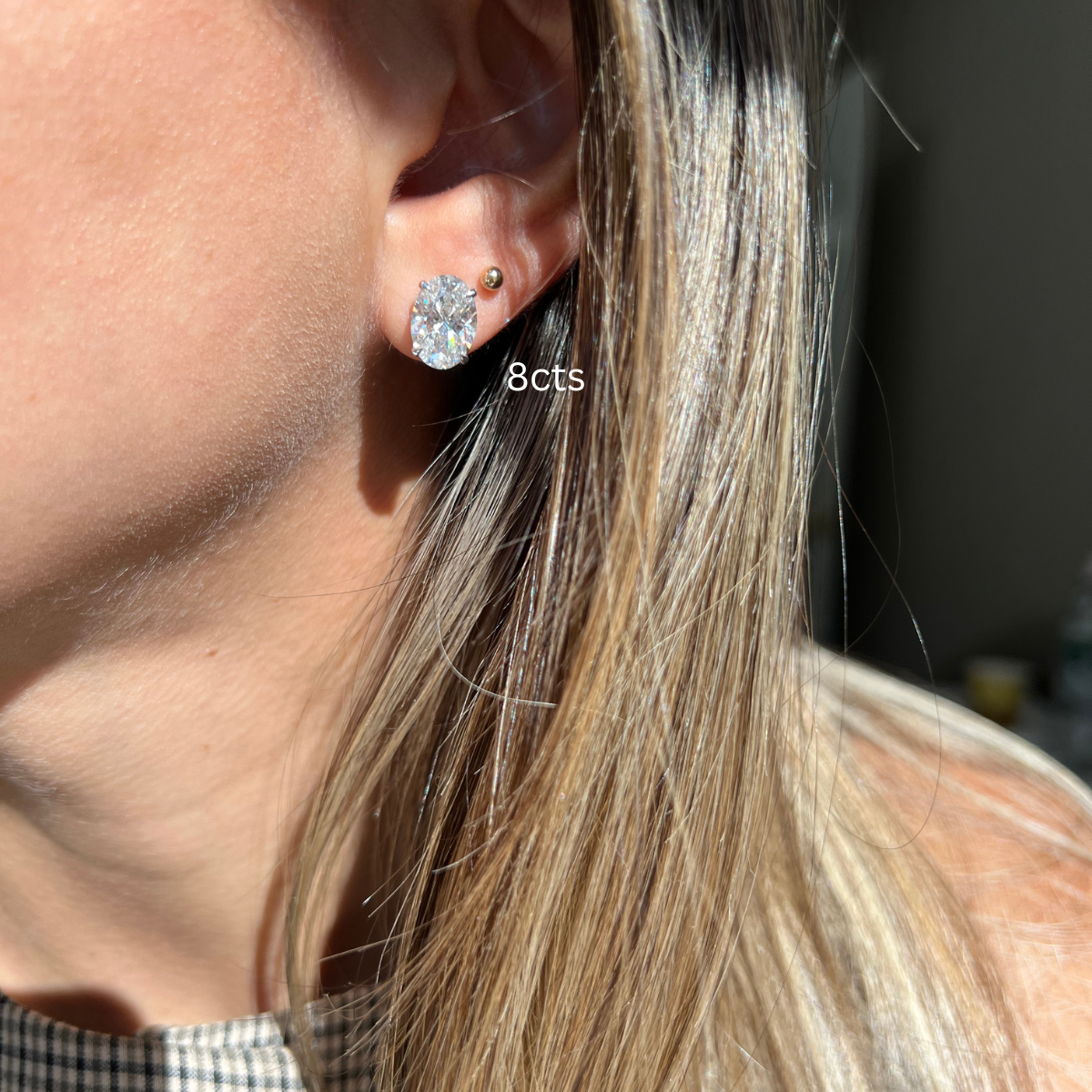 Lab Grown Oval Diamond Studs