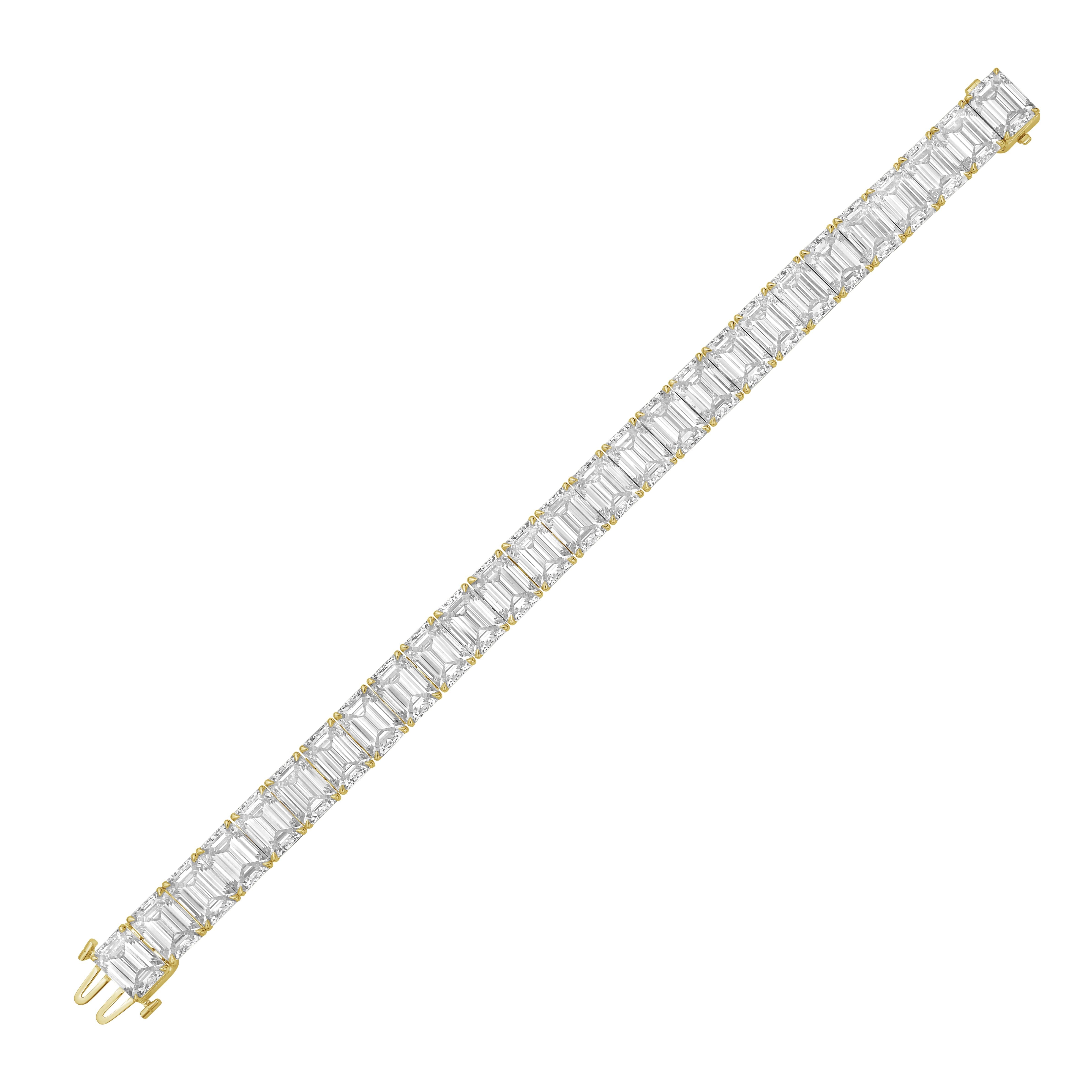 Lab Grown Diamond Emerald Tennis Bracelet