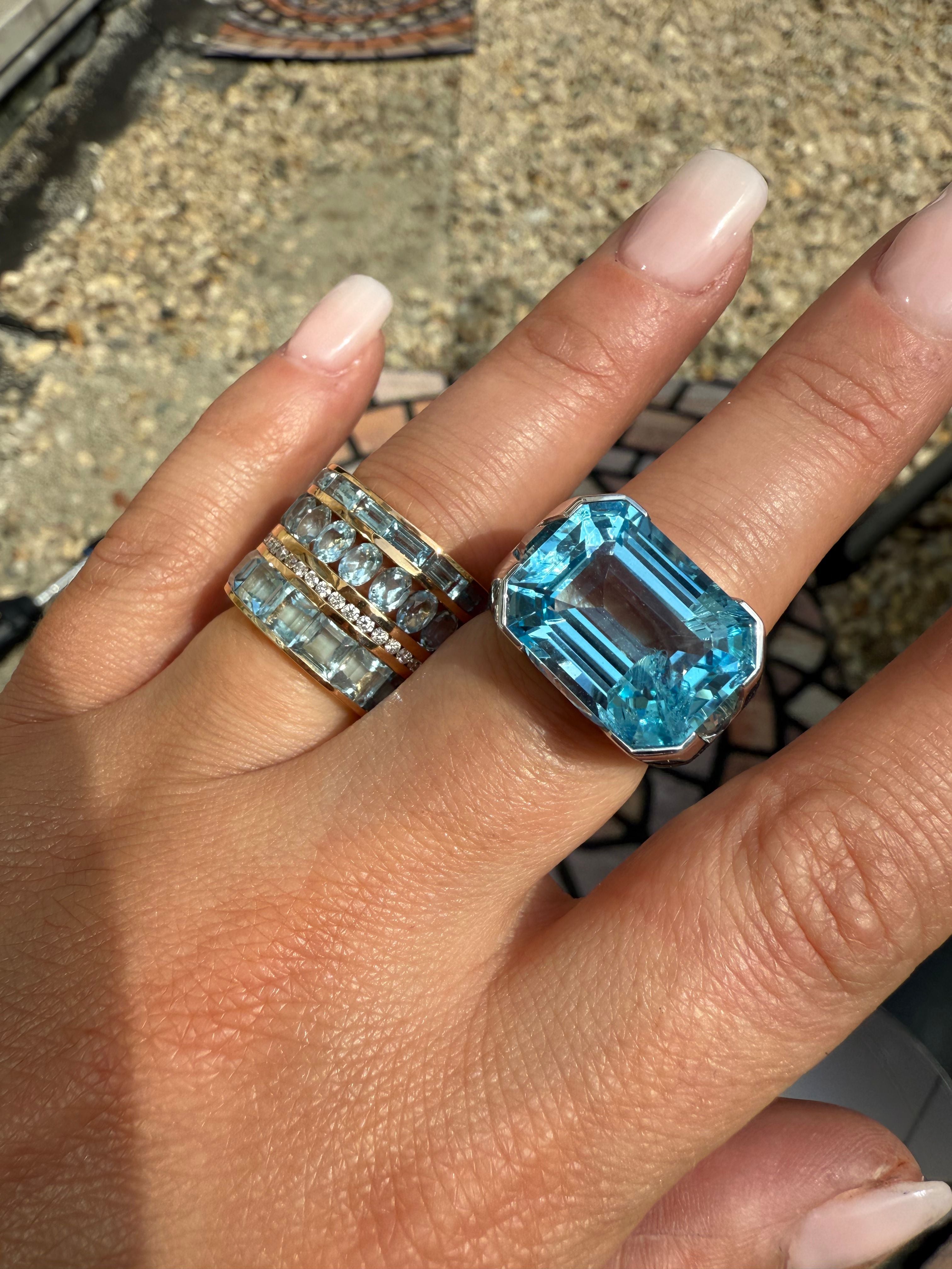 Blue Topaz Eternity Multi Ring