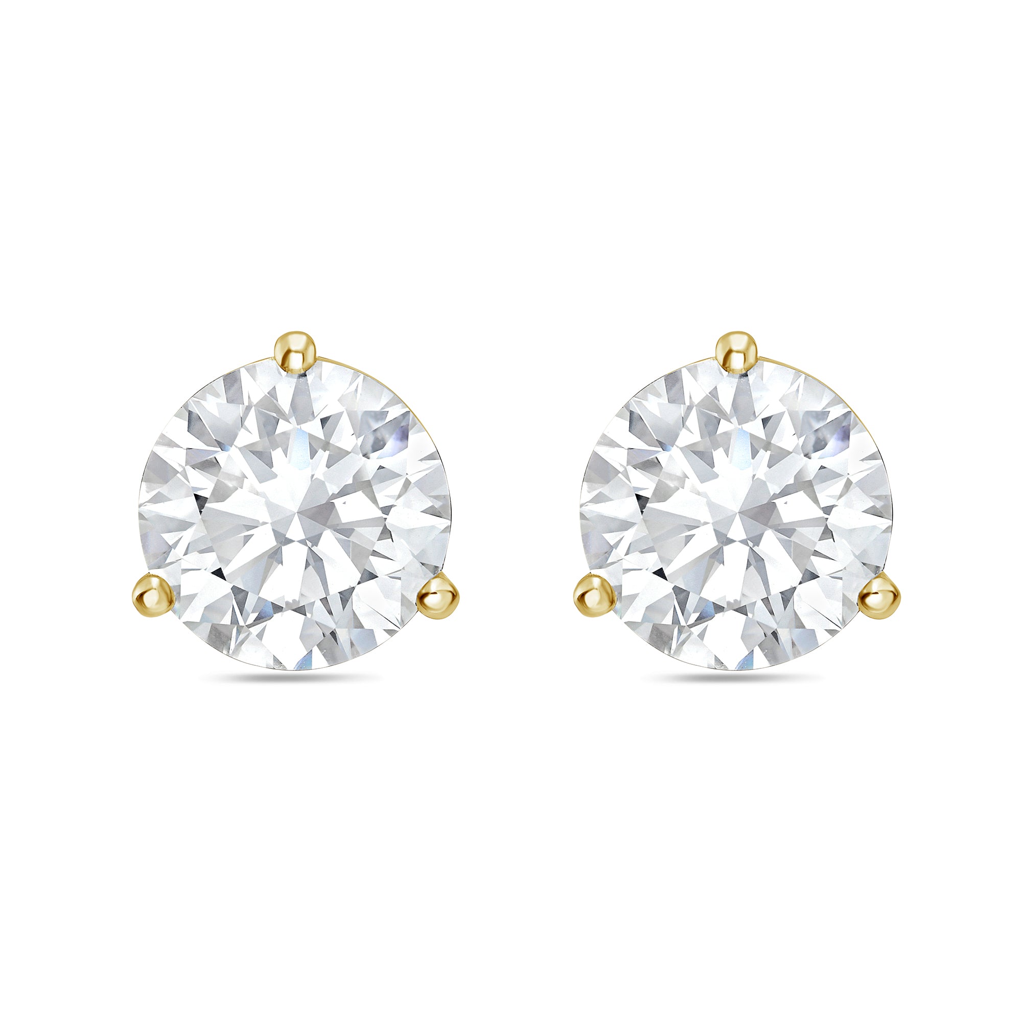 martini diamond stud earrings lab grown