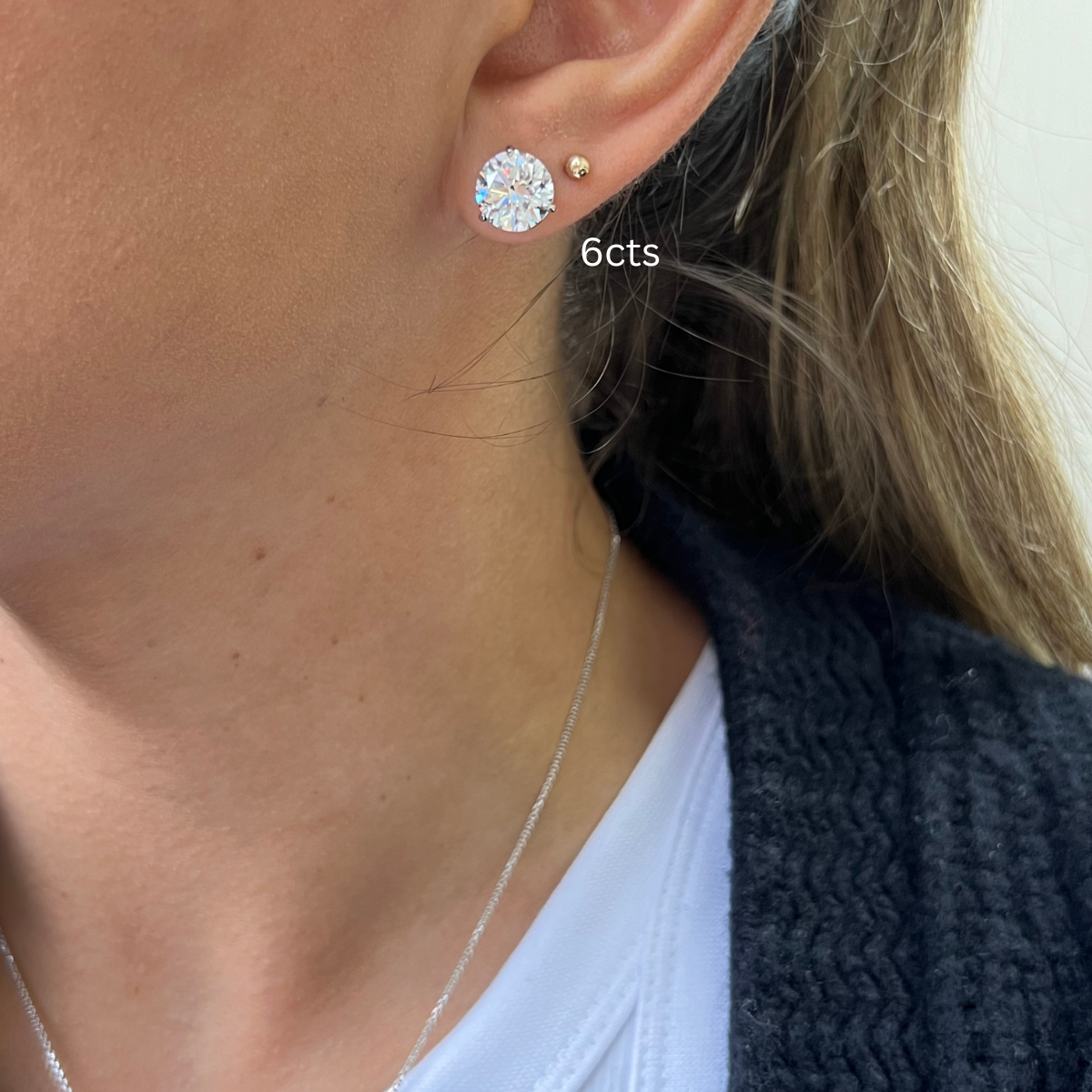 martini diamond studs lab grown