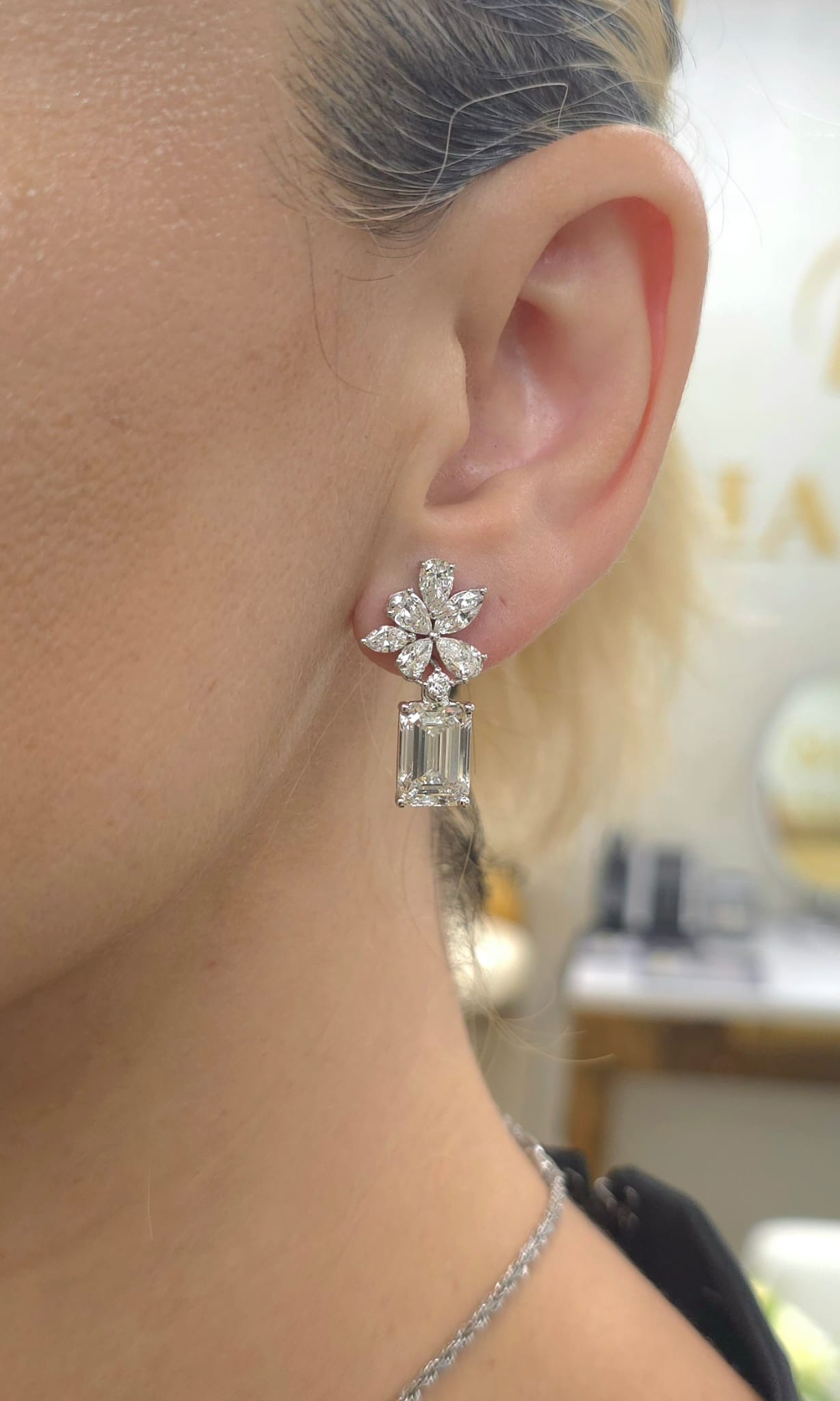 Lab Grown Multi-Cut Diamond Earring
