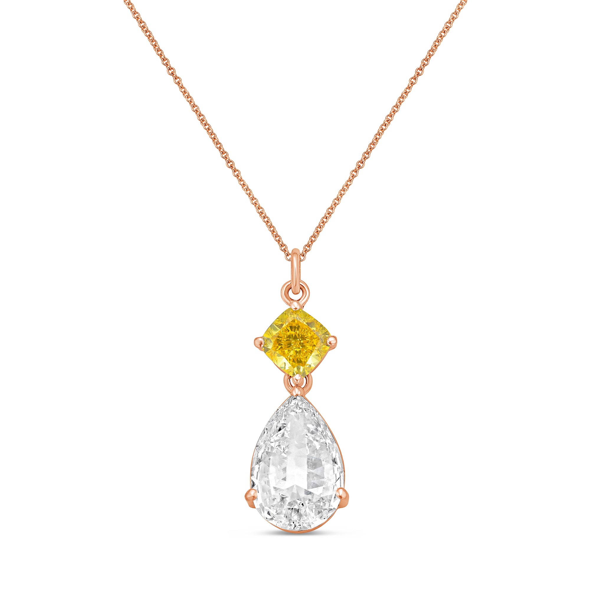 necklace with two diamonds