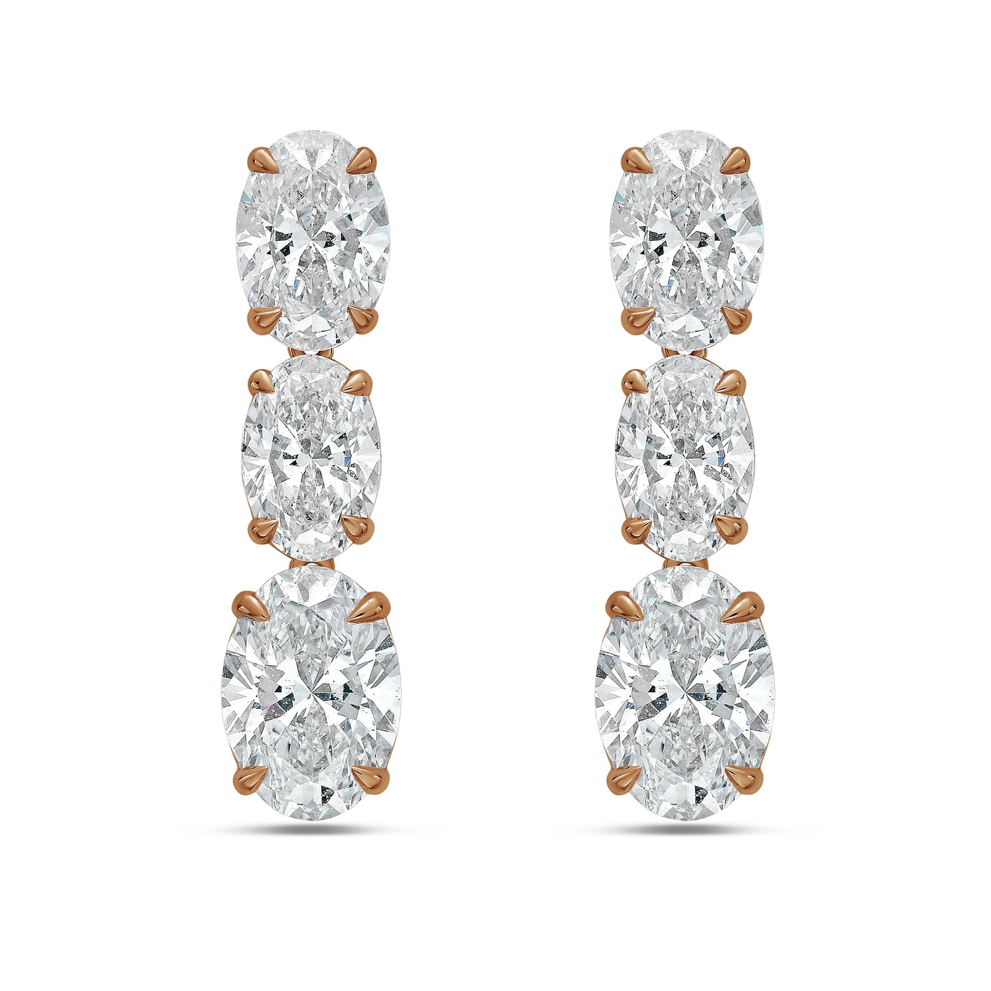 oval diamond earrings lab grown