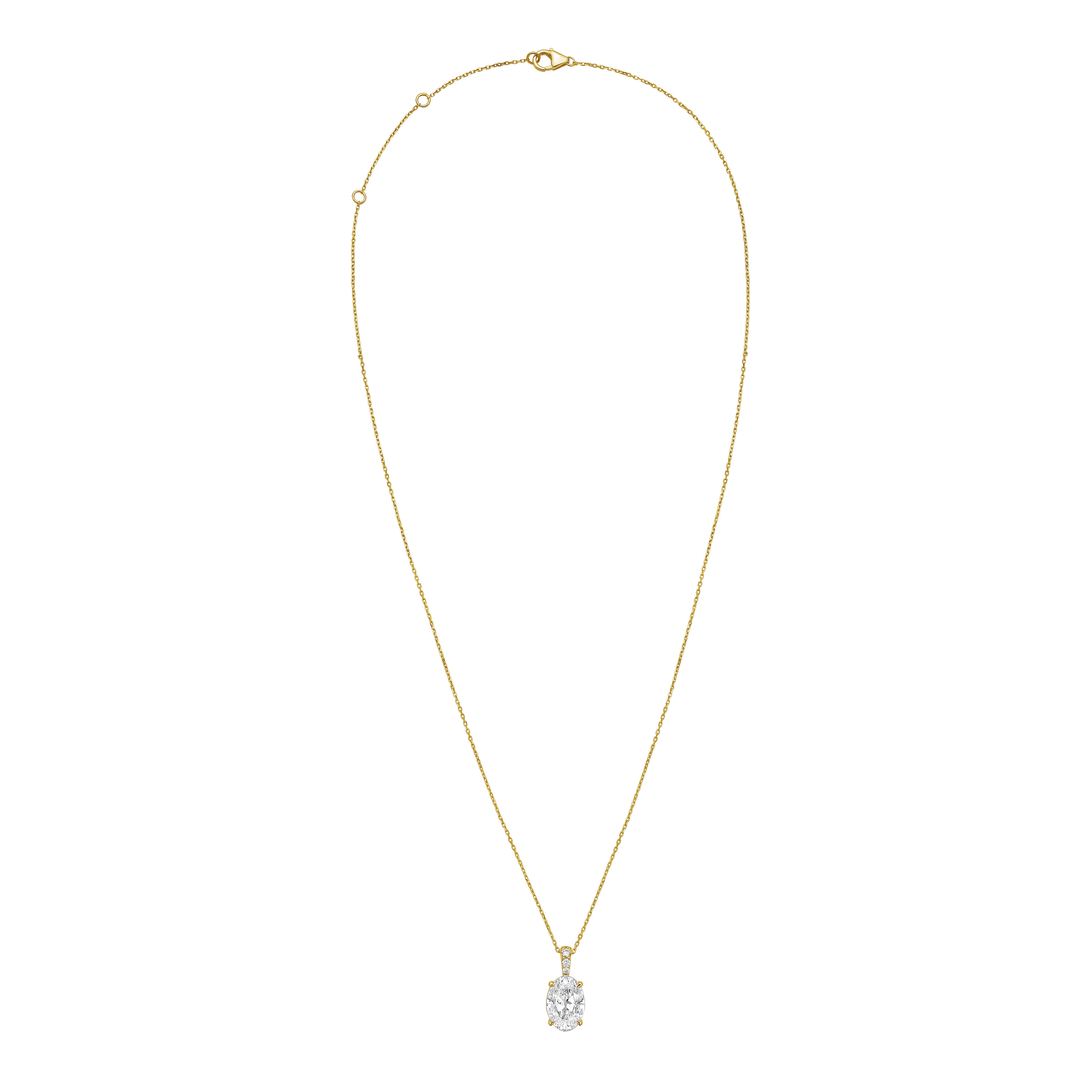 oval solitaire necklace