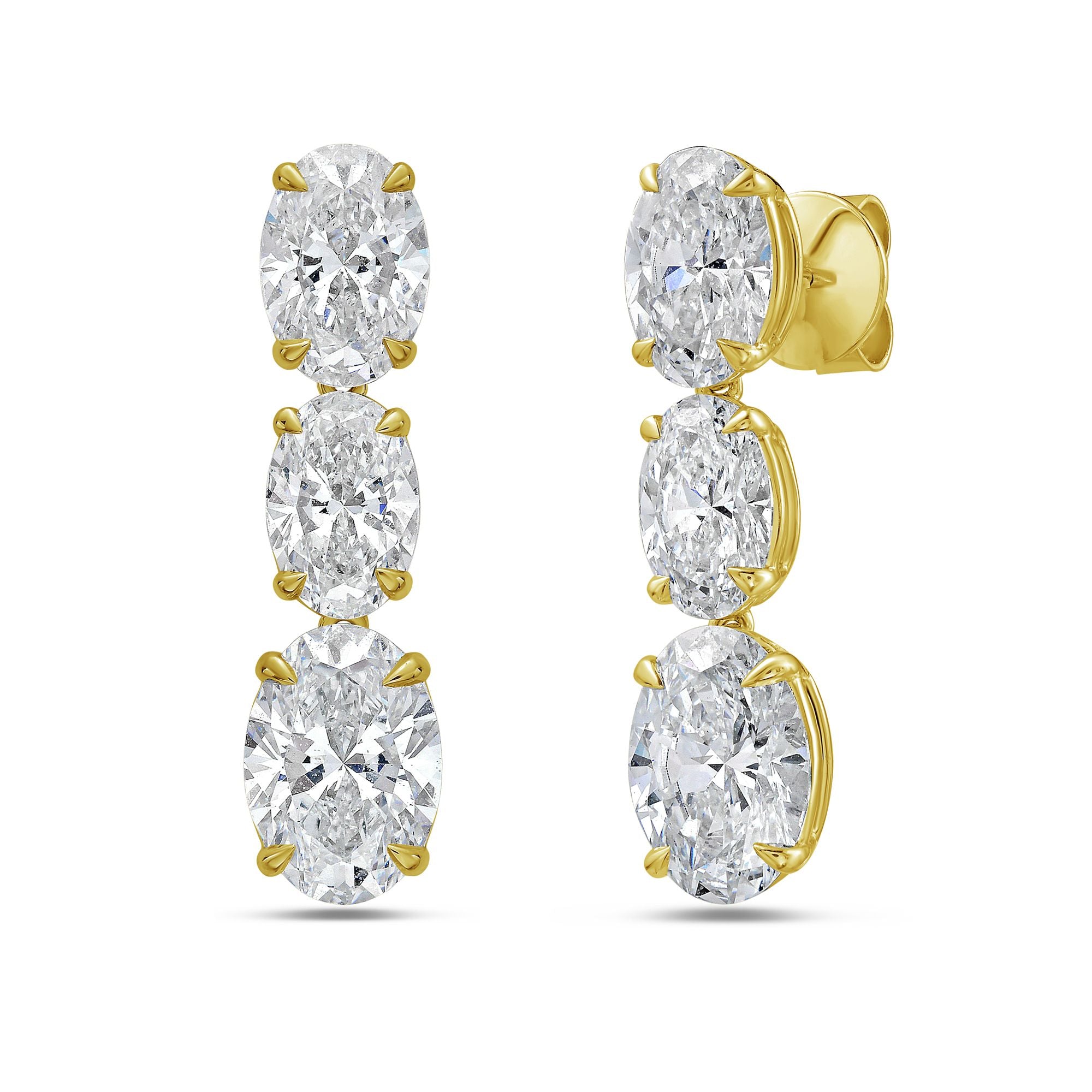 oval stud diamond earrings
