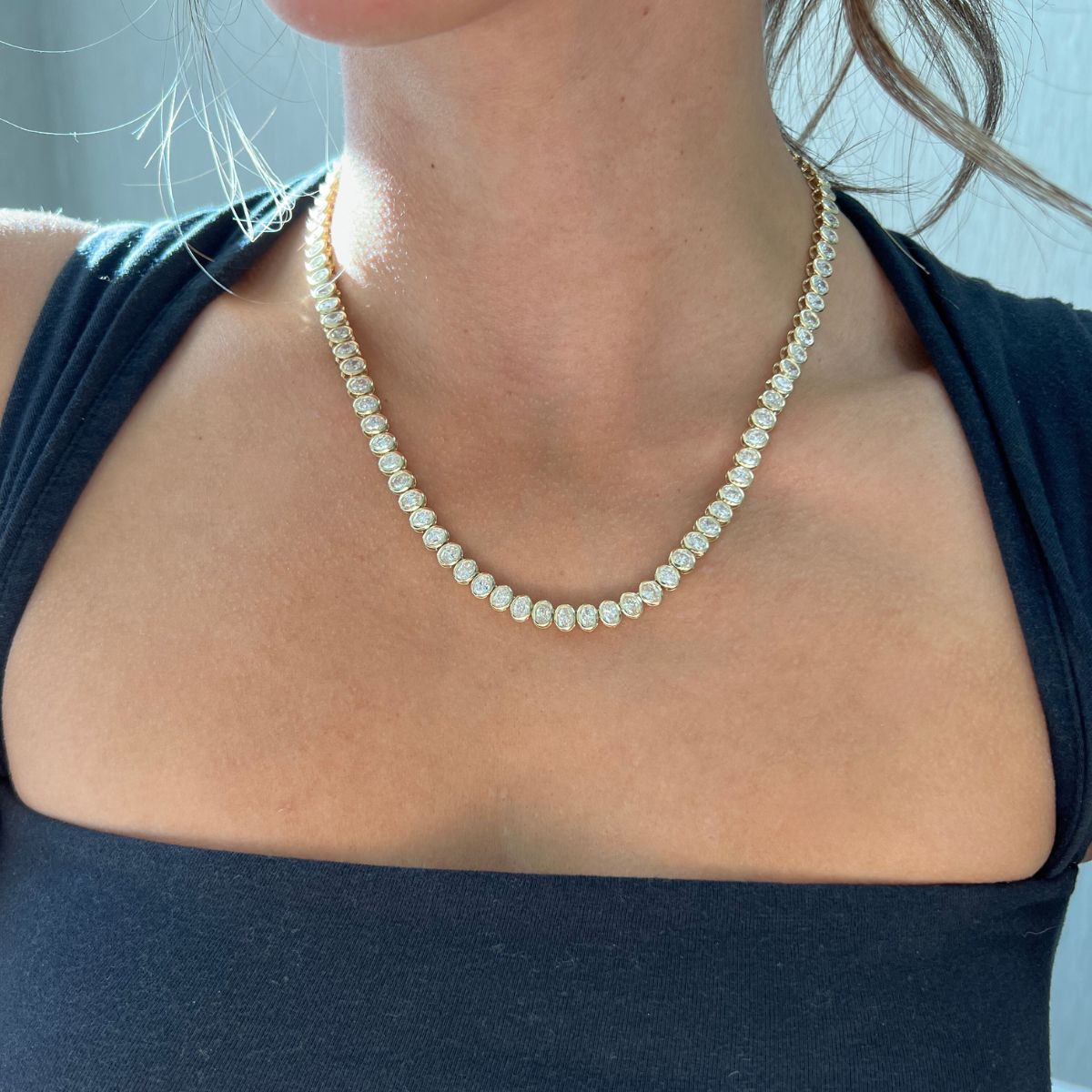 oval tennis necklace