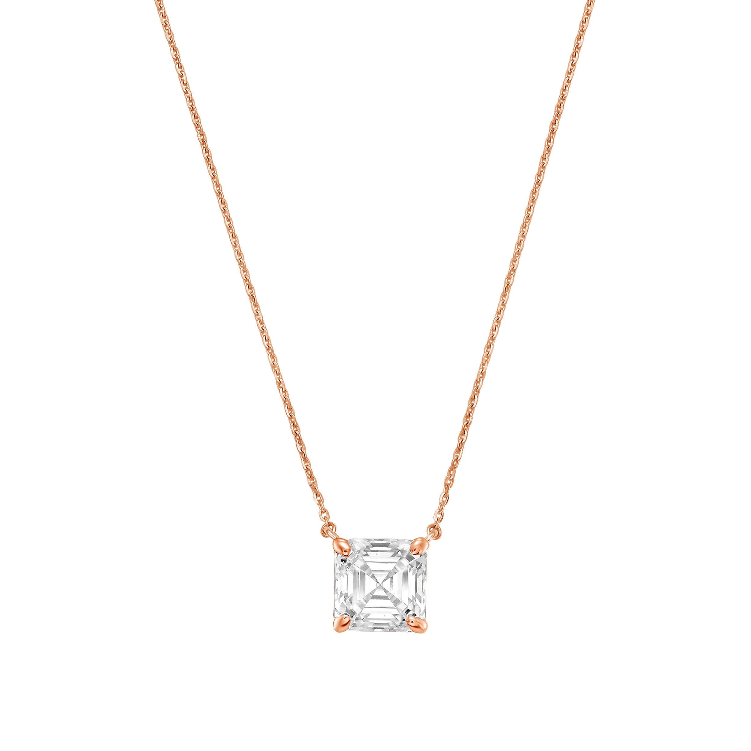 Lab Grown Diamond East West Asscher Pendant