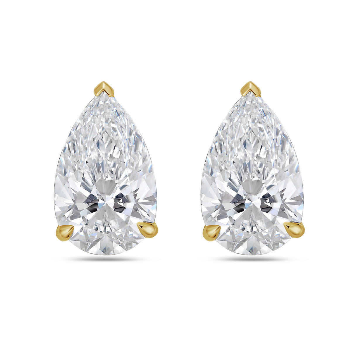 pear shaped earrings diamond lab grown