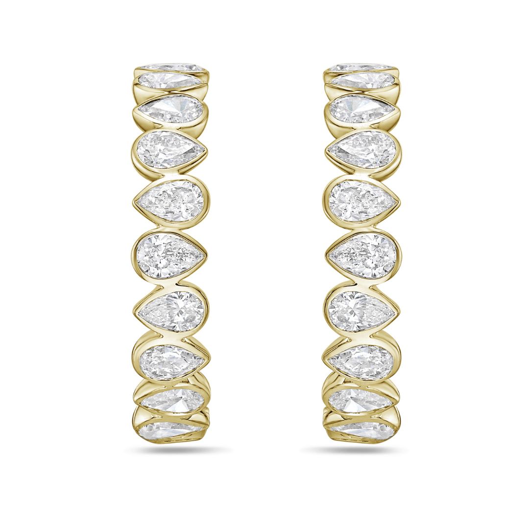 pear shaped hoop earrings lab grown