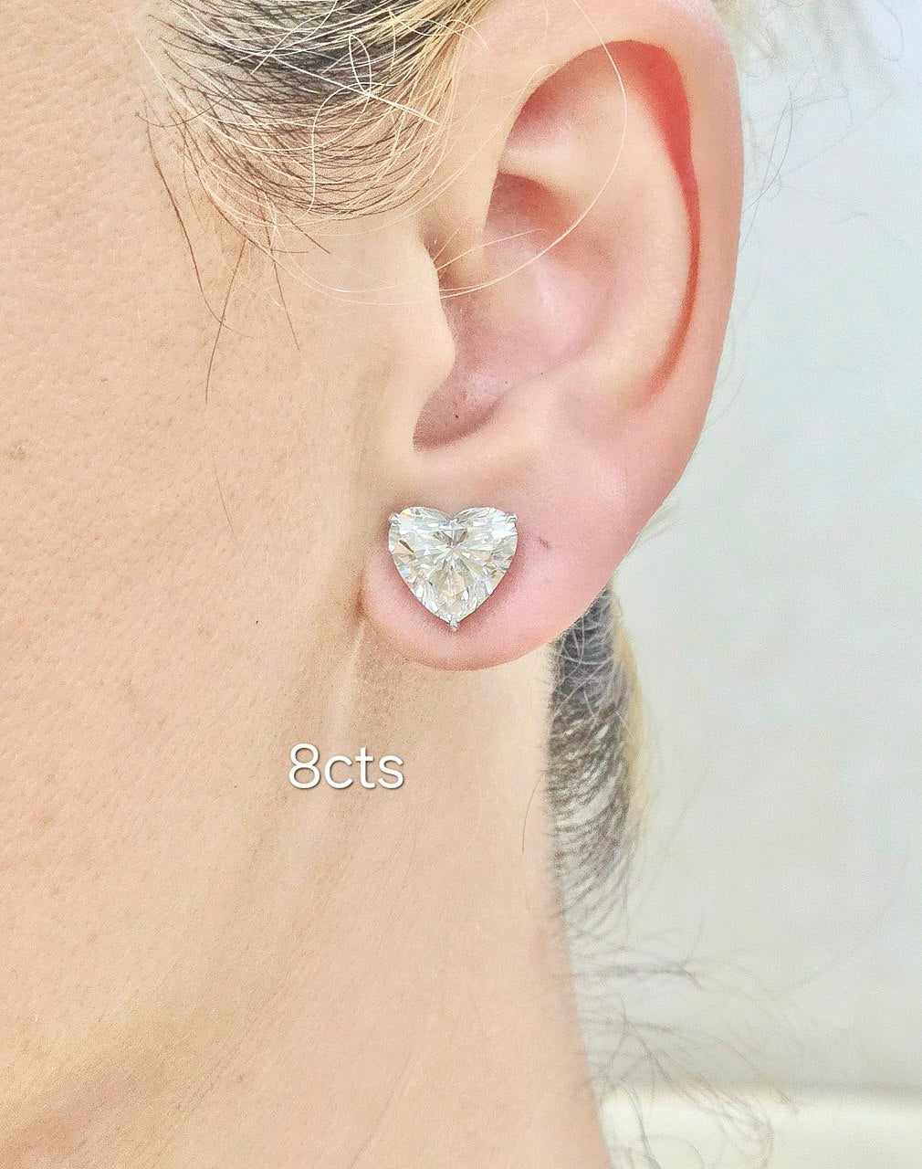 Lab Grown Heart Diamond Studs