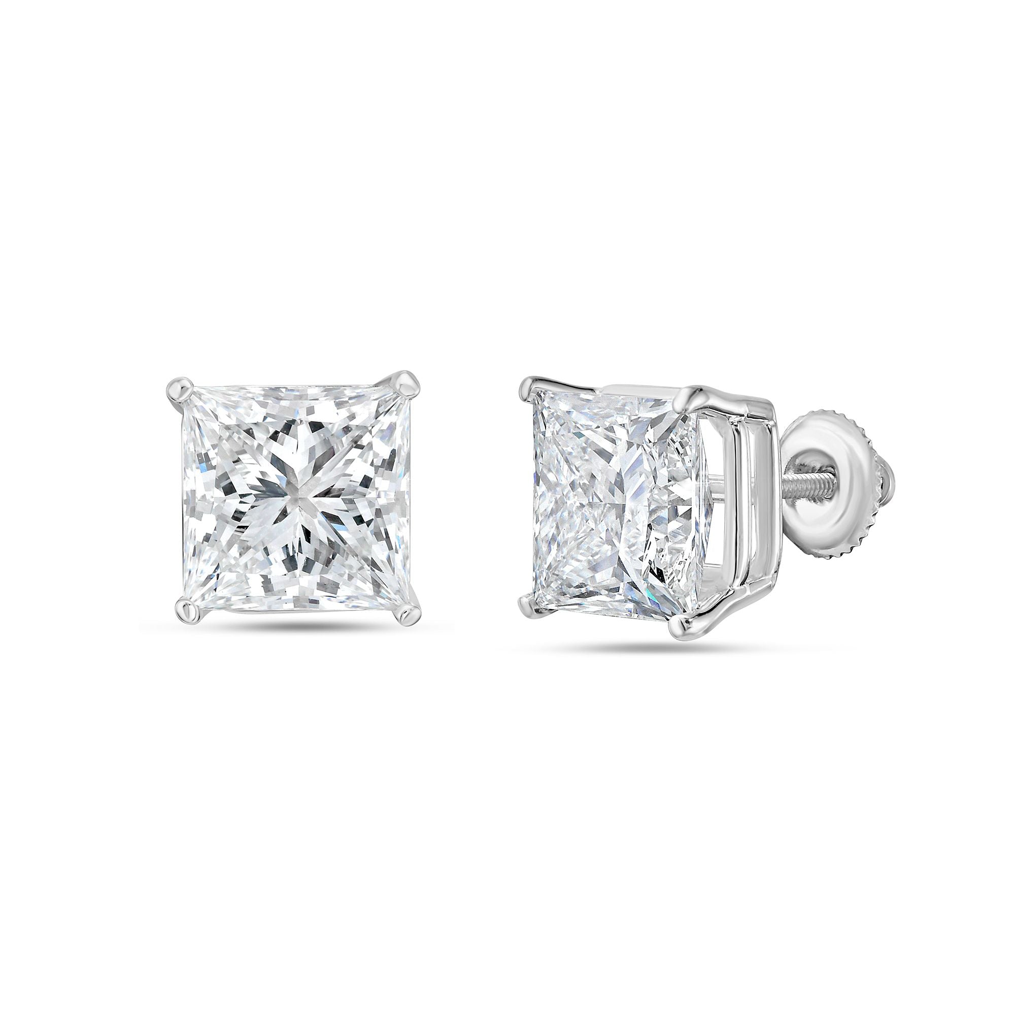 princess cut diamond earring lab grown
