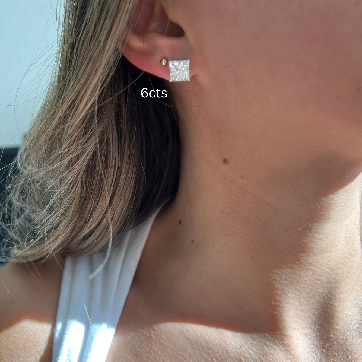 princess cut diamond stud earrings