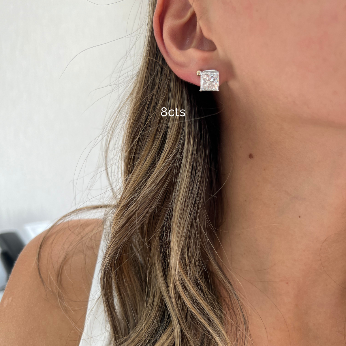 princess cut earrings lab grown