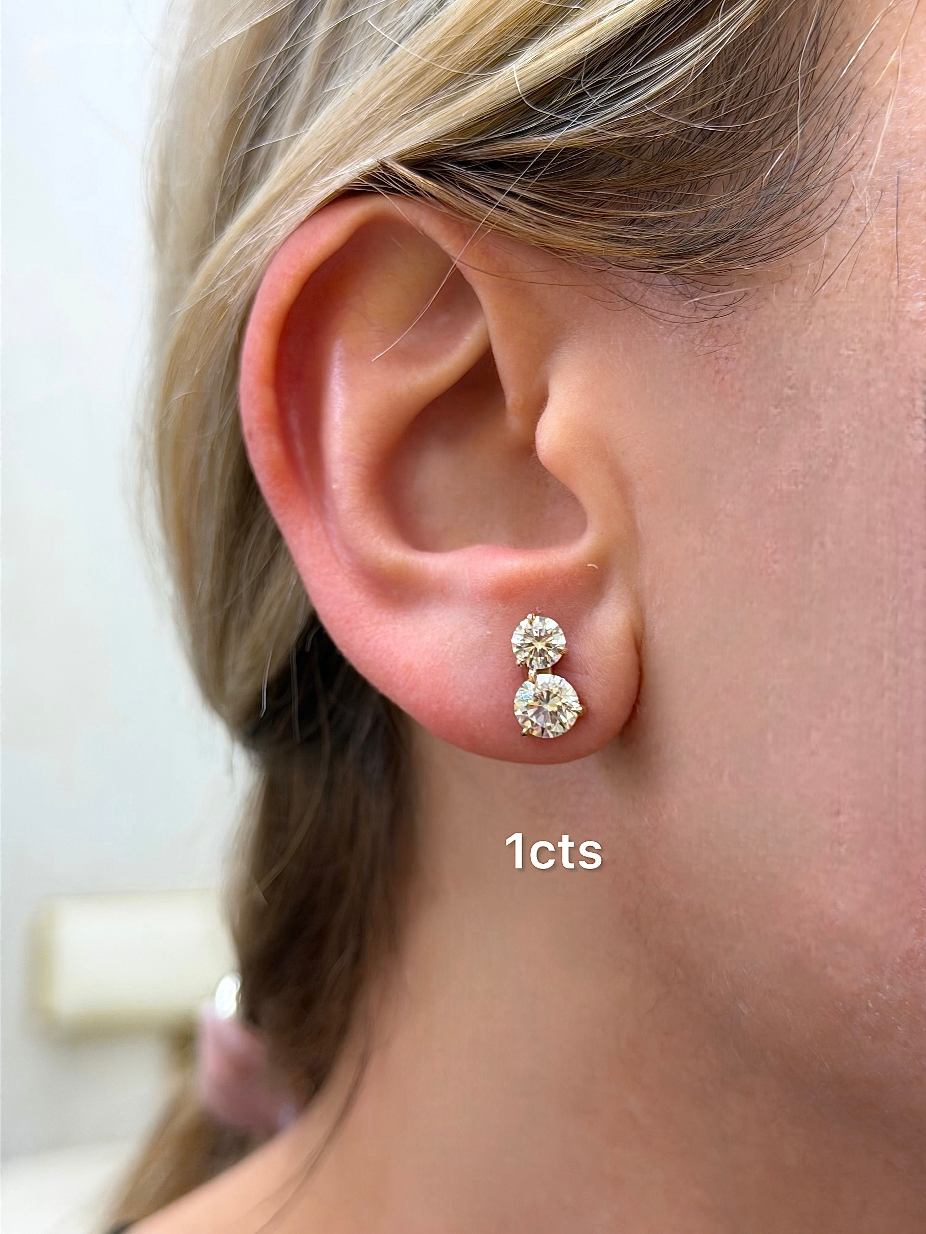 Lab Grown Round Diamond Earrings