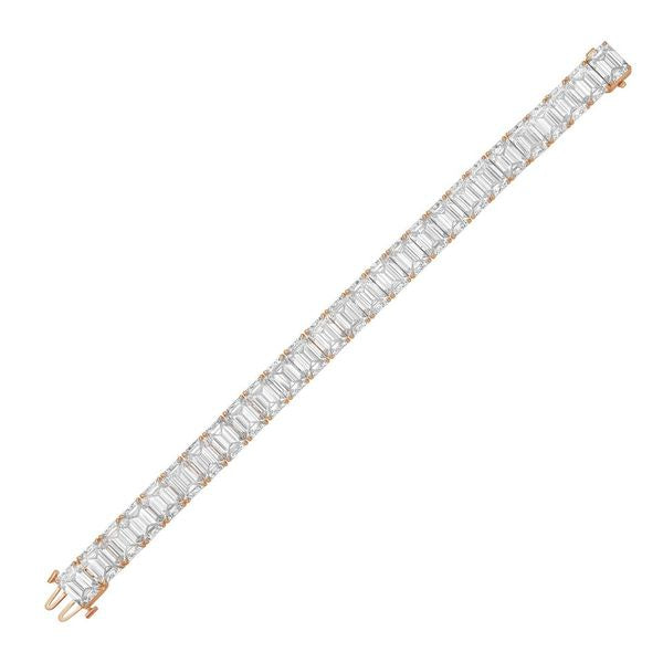 Lab Grown Diamond Emerald Tennis Bracelet