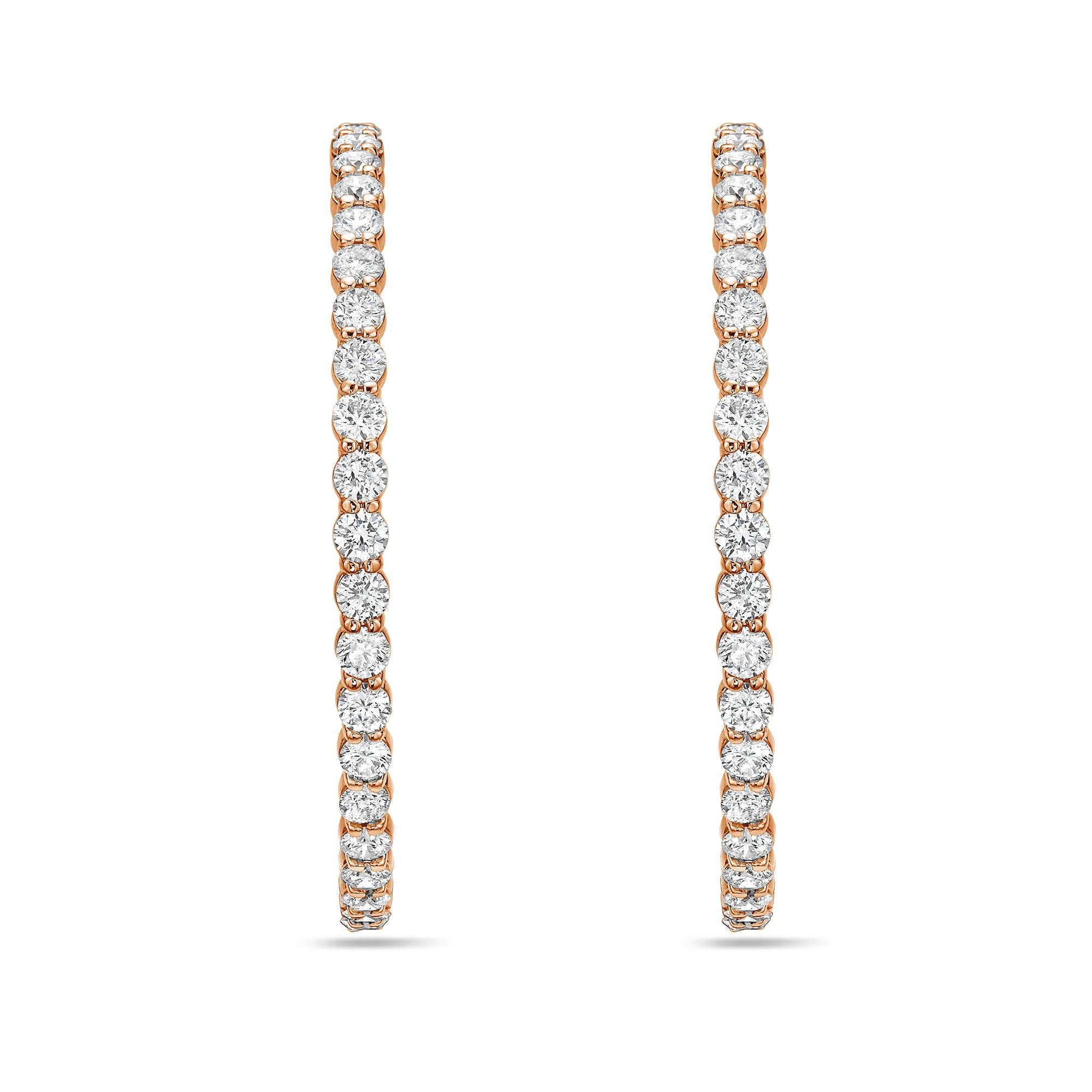 14Kt Gold Lab Grown Diamond Hoop Earrings