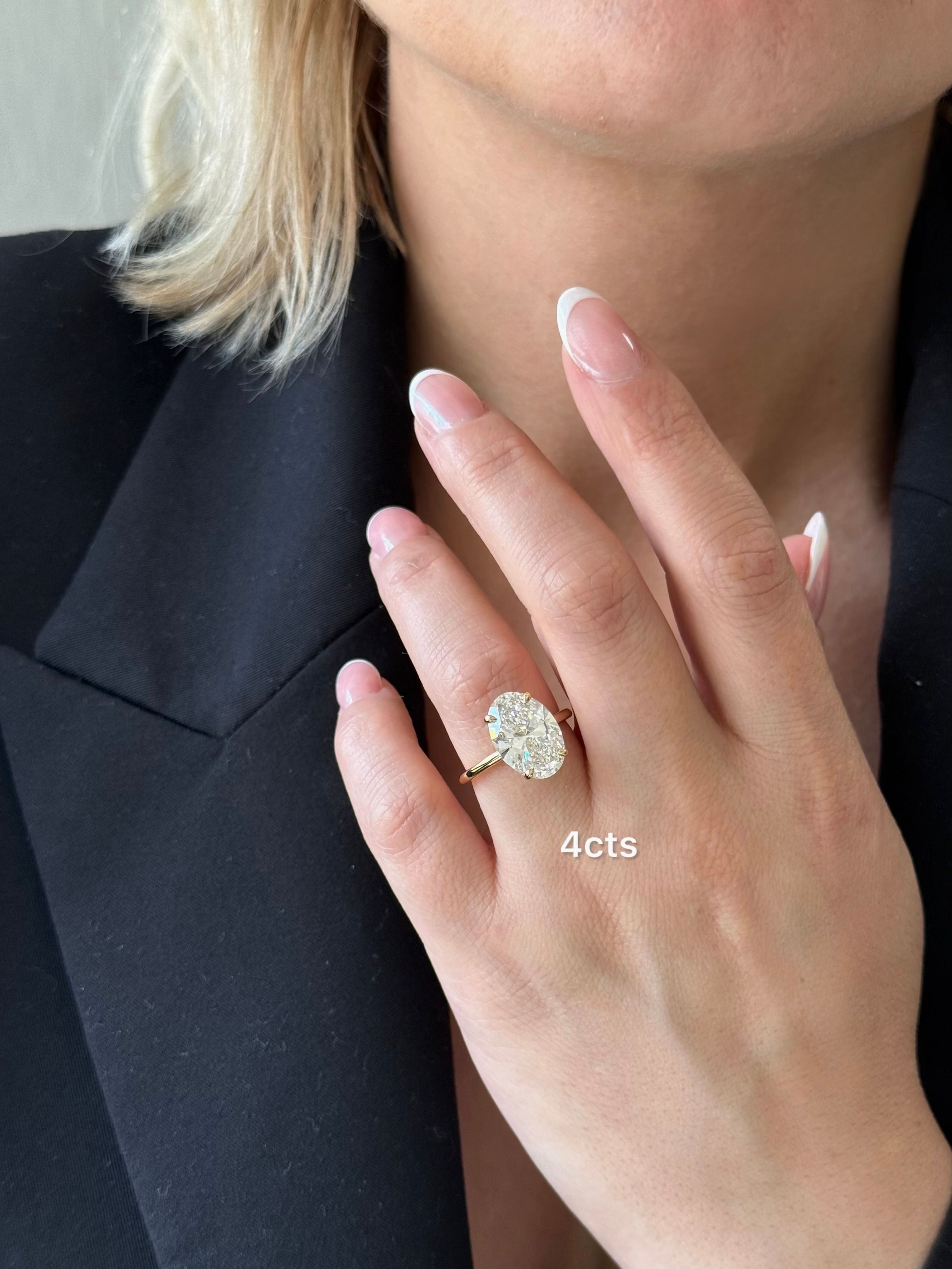 Lab Grown Oval Diamond Engagement Ring