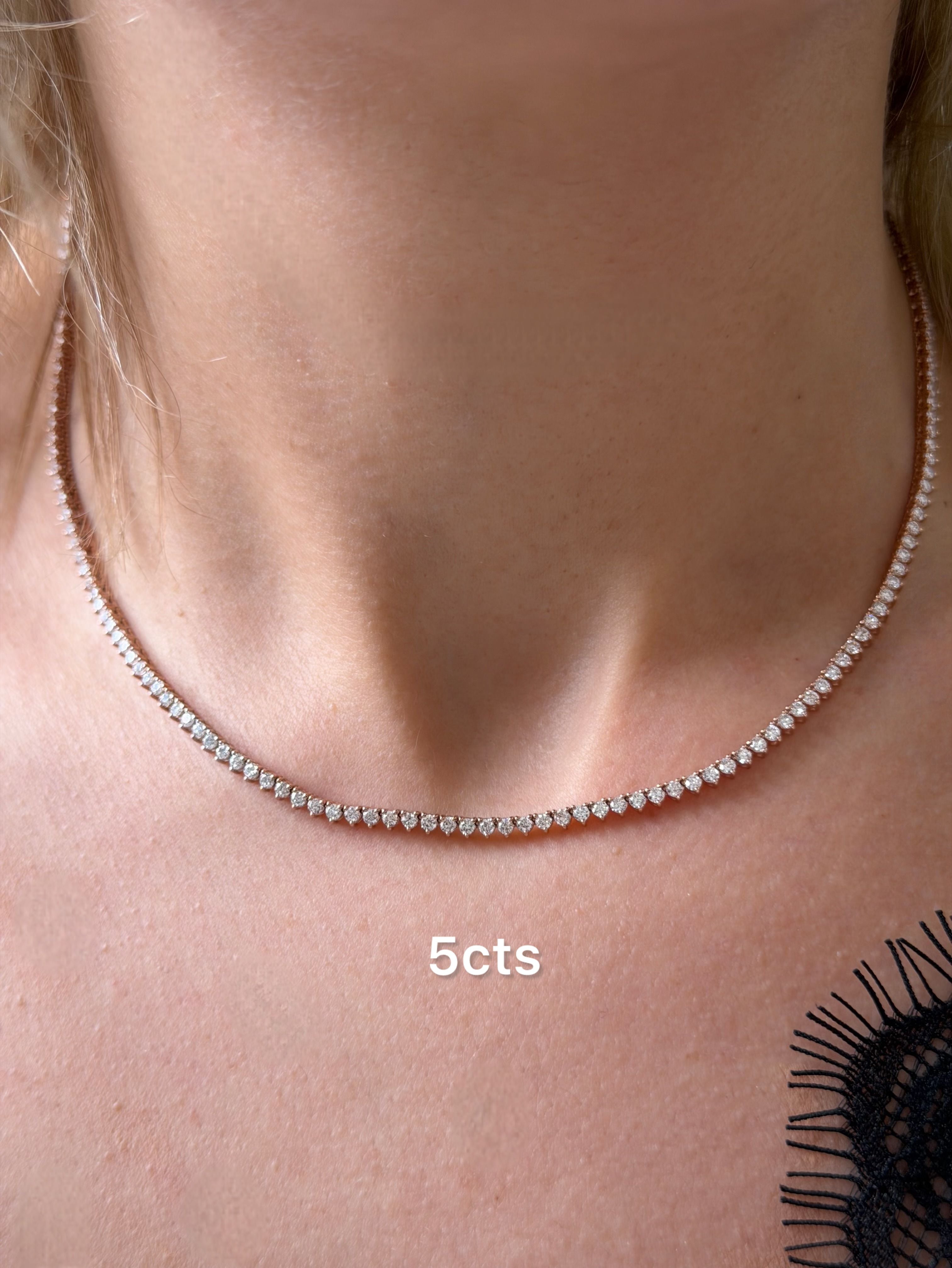 Lab Grown 3 Prong Tennis Necklace