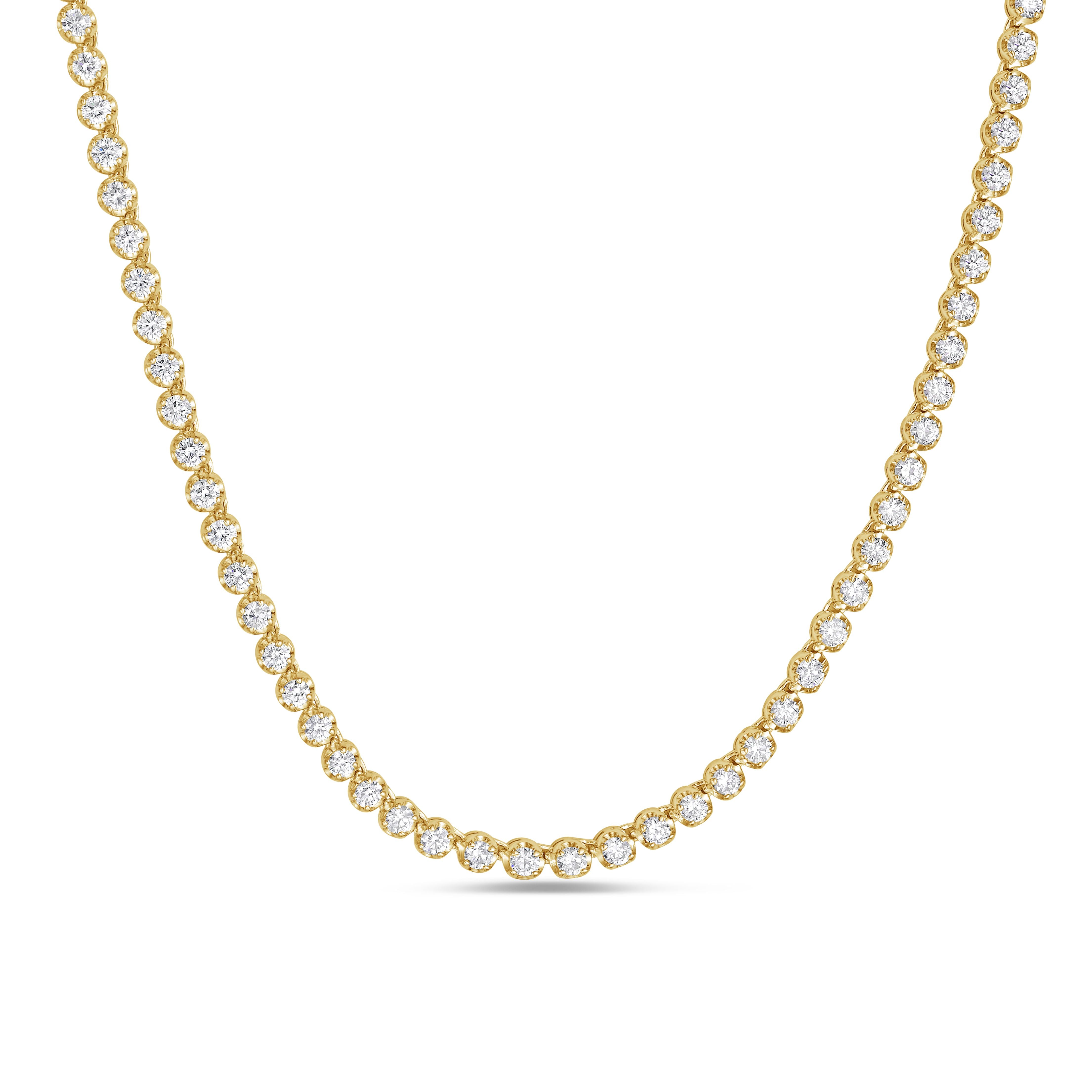 round bezel set diamond necklace