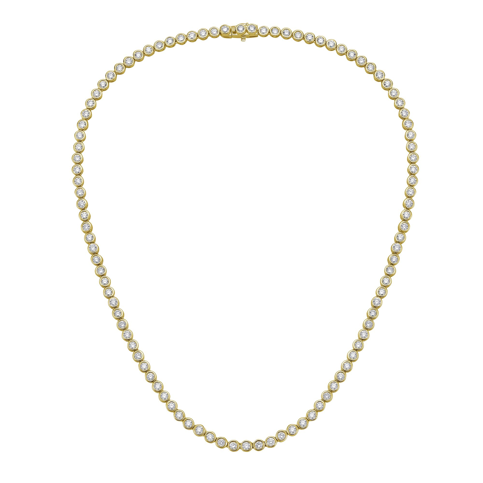 round bezel set tennis necklace