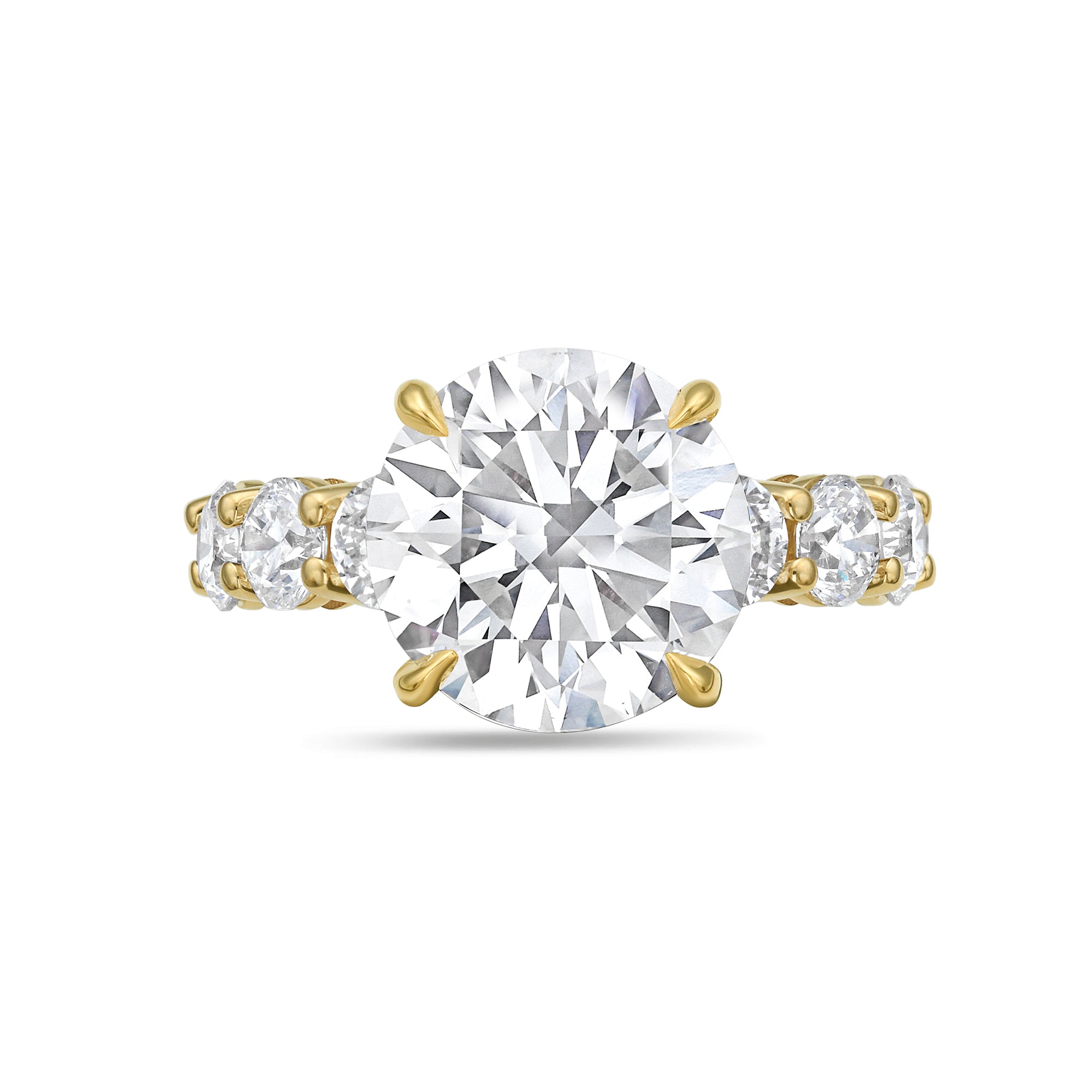 round cut diamond all around engagement rings