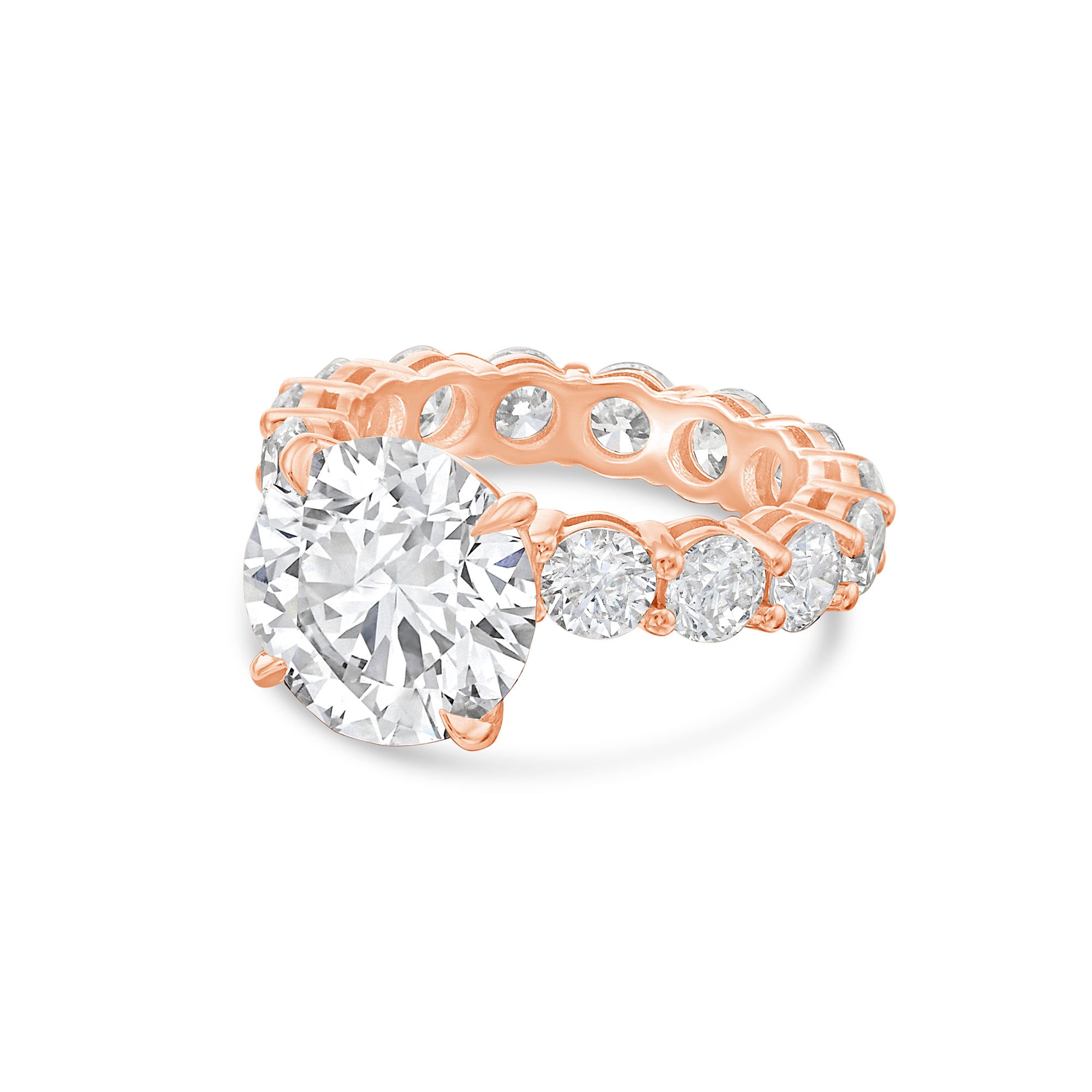 round cut engagement rings diamond all around