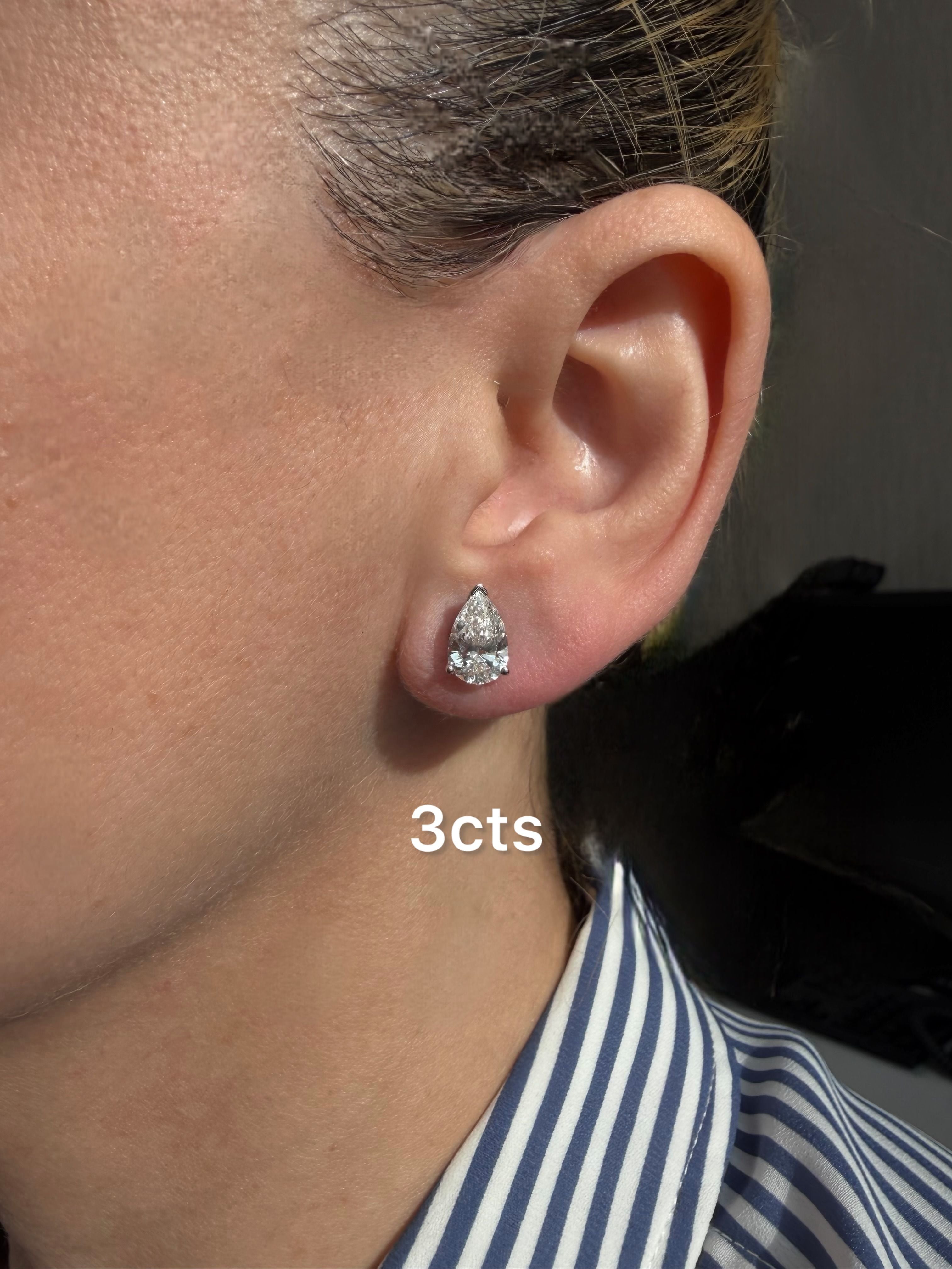 Lab Grown Pear Diamond Studs