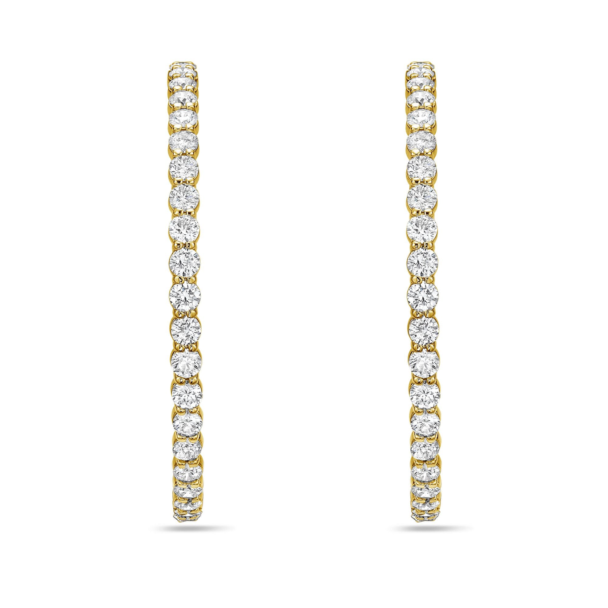 14Kt Gold Lab Grown Diamond Hoop Earrings