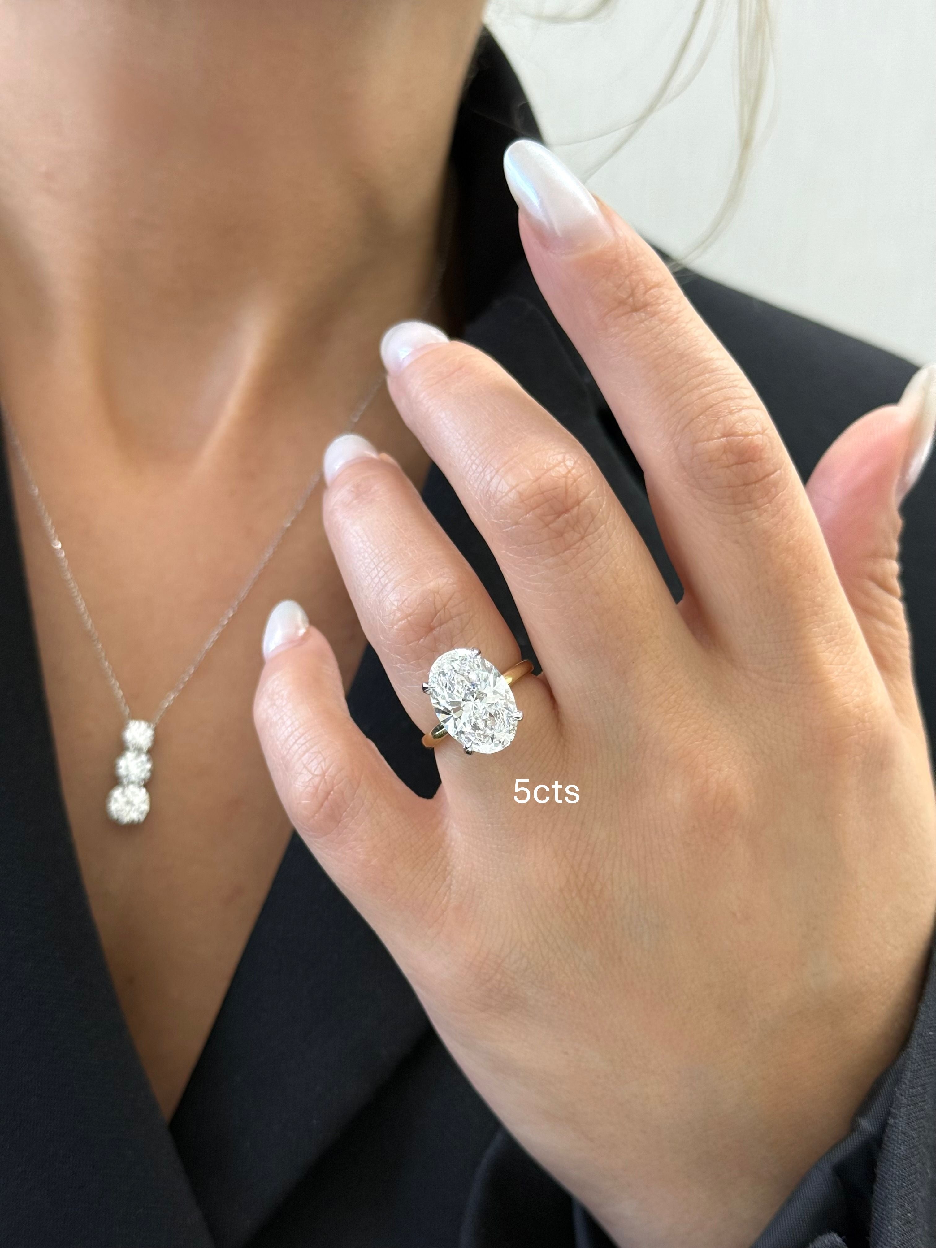 Lab Grown Oval Diamond Engagement Ring