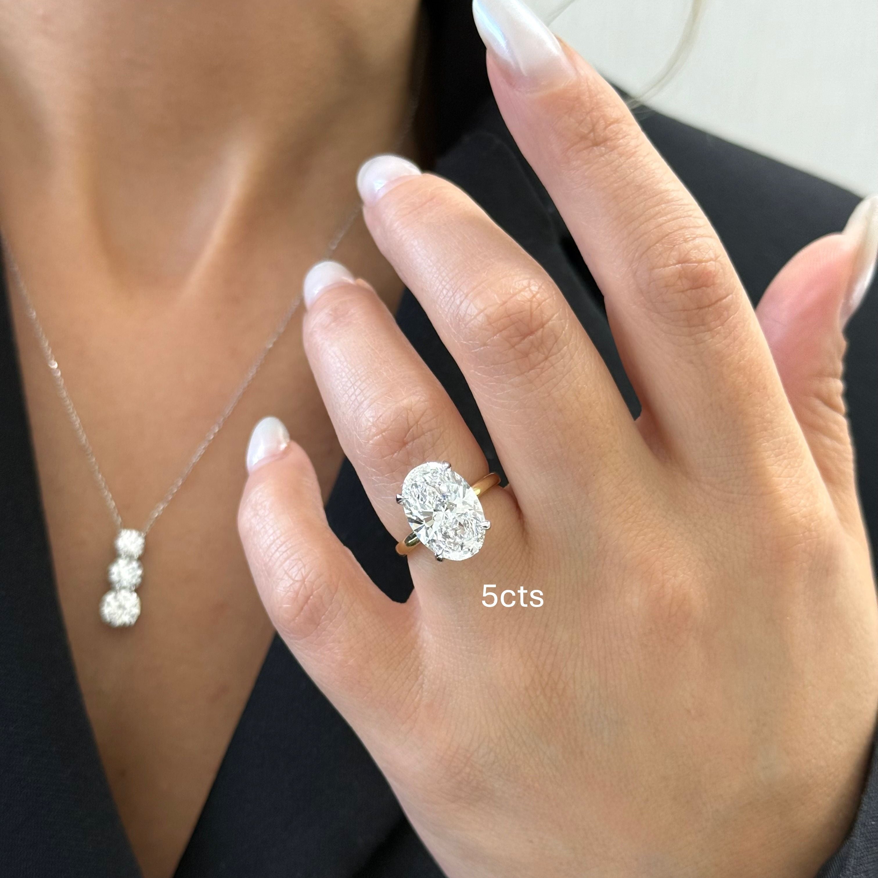 Lab-Grown Oval Diamond Solitaire Engagement Ring