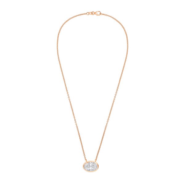 Lab Grown Oval Bezel Pendant