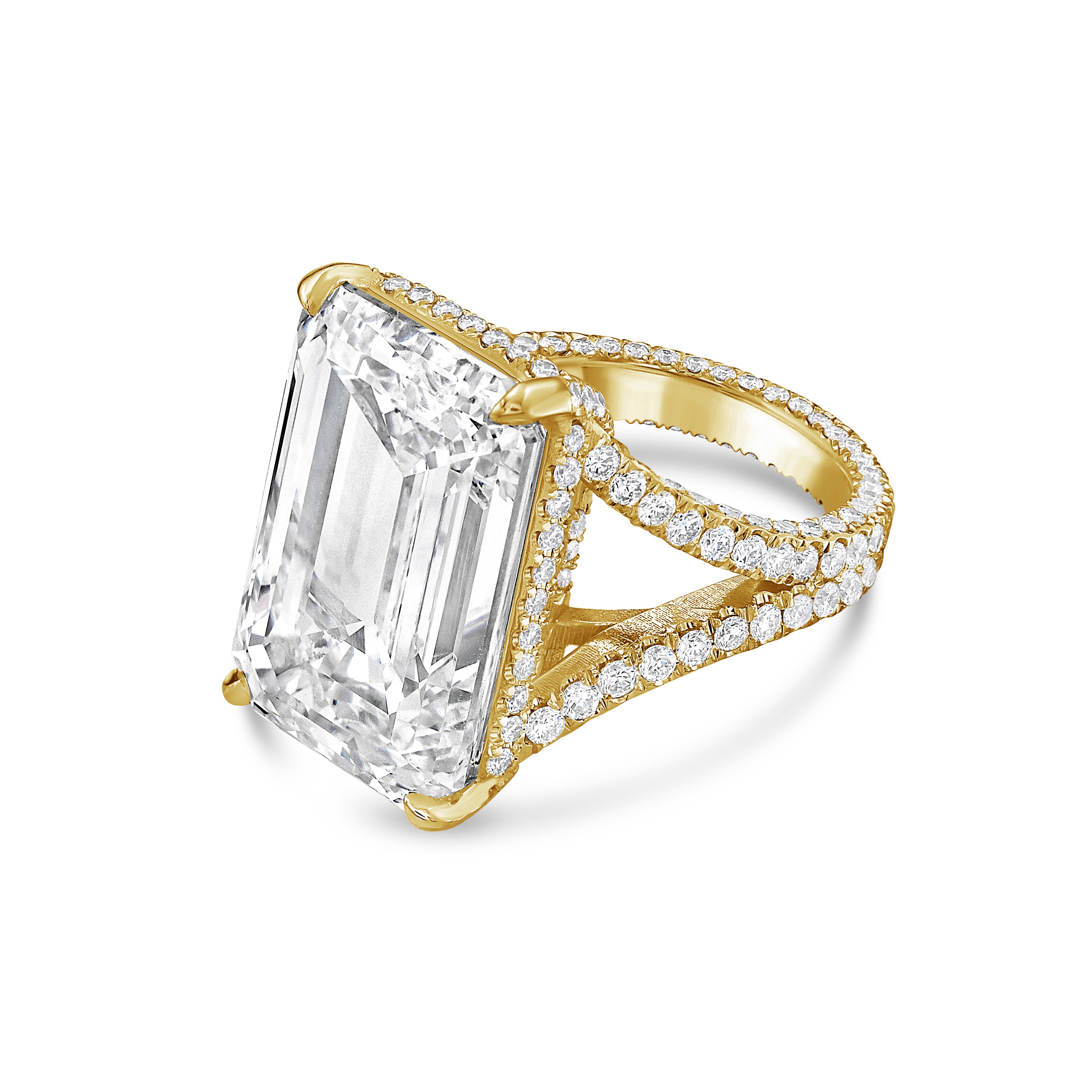 split shank emerald ring