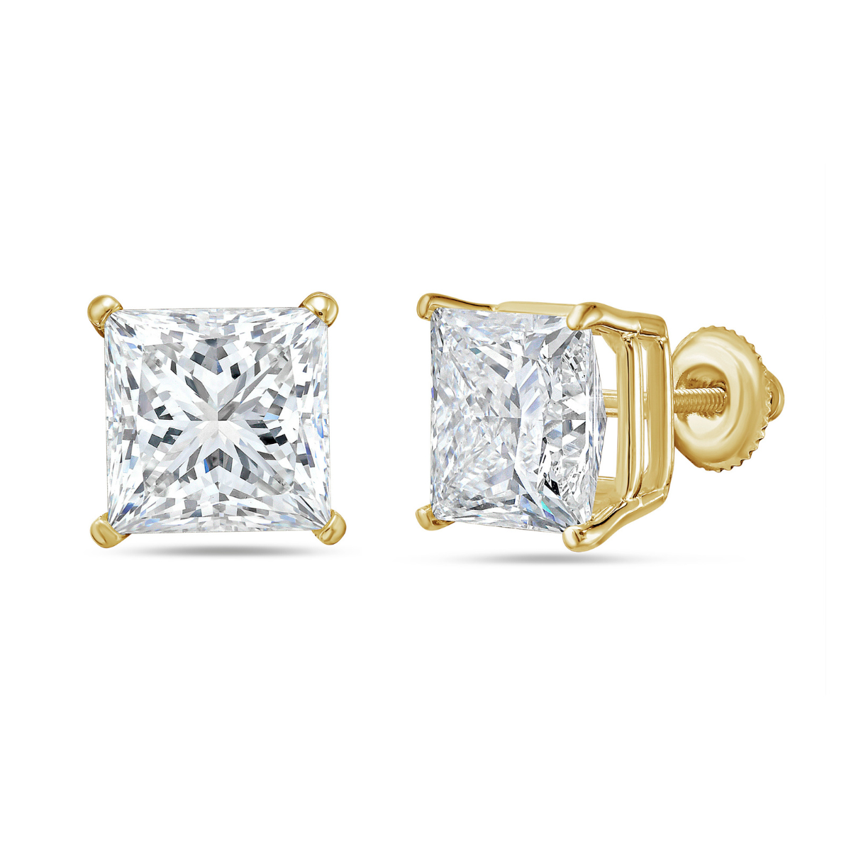 square cut diamond earrings