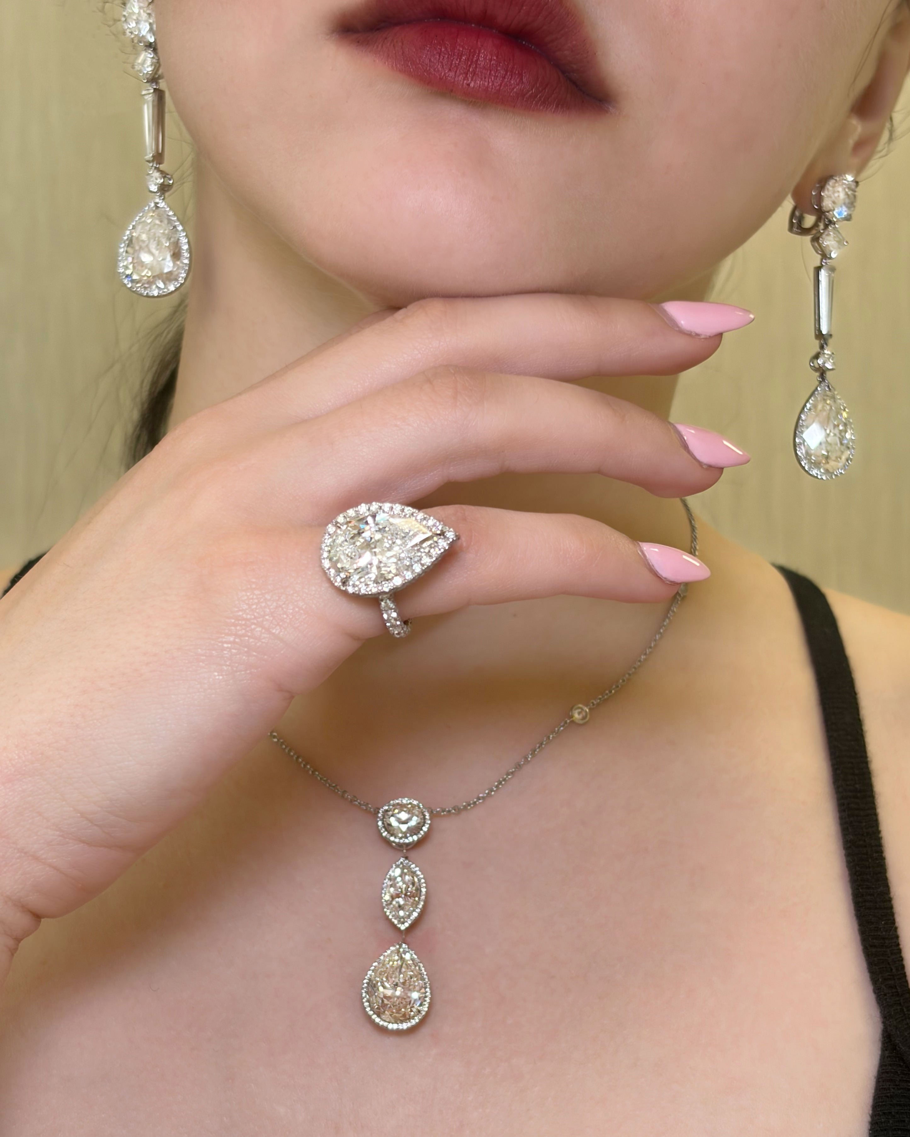 Lab Grown Pear Diamond Halo Ring